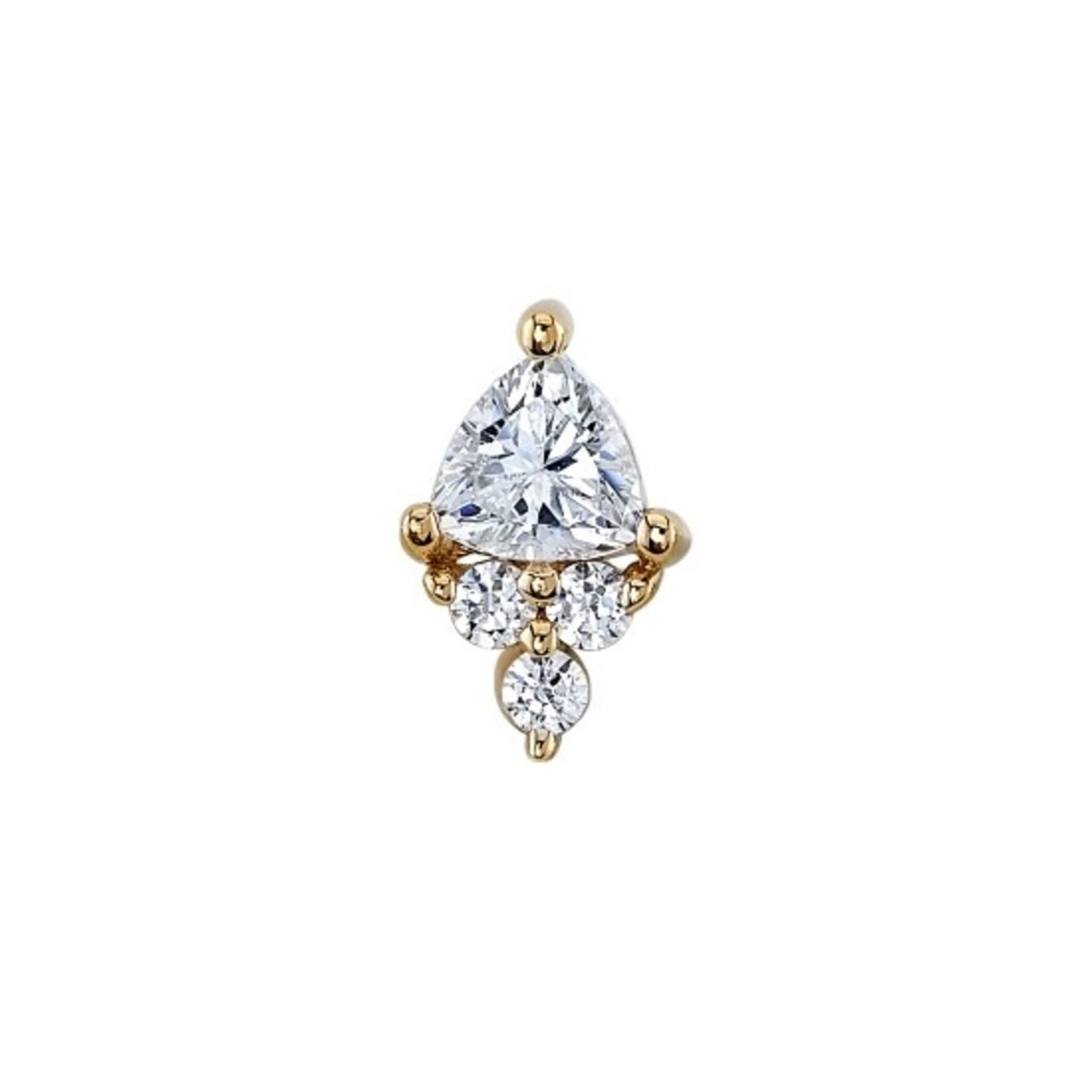 BVLA BVLA "Tau" threaded end with 3.0 trillion cut CZ and 3x 1.25 CZ