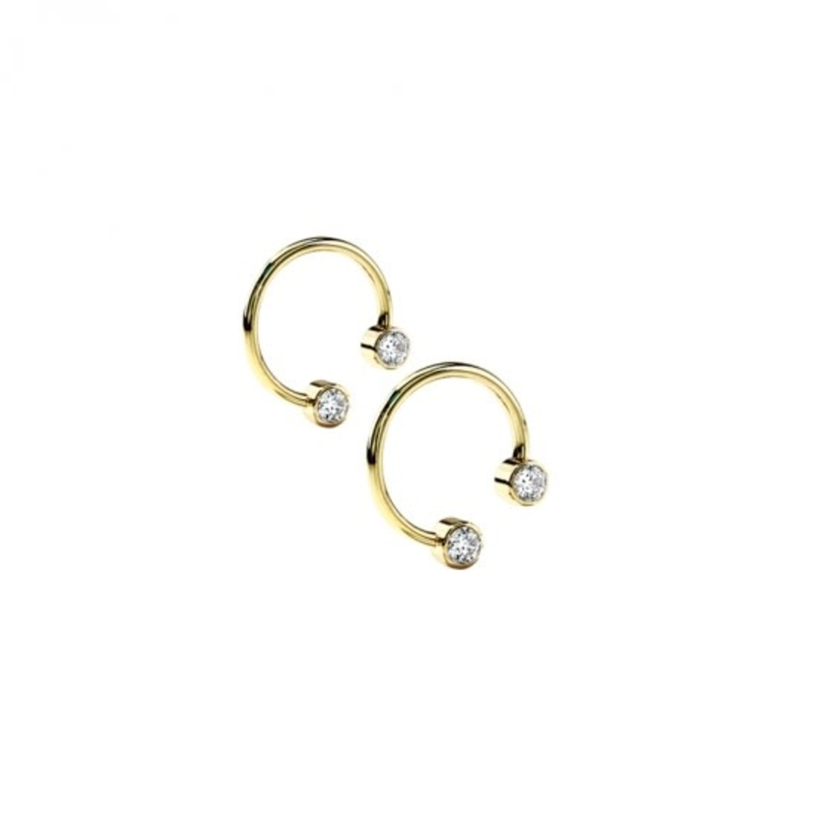 BVLA BVLA 16g "Diamond Life" circular barbell with 2x 2.5 VS1 diamond