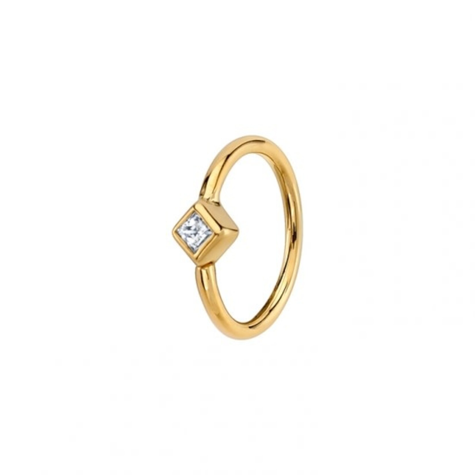 BVLA BVLA 18g fixed ring with 2.0 bezel-set princess VS1 diamond