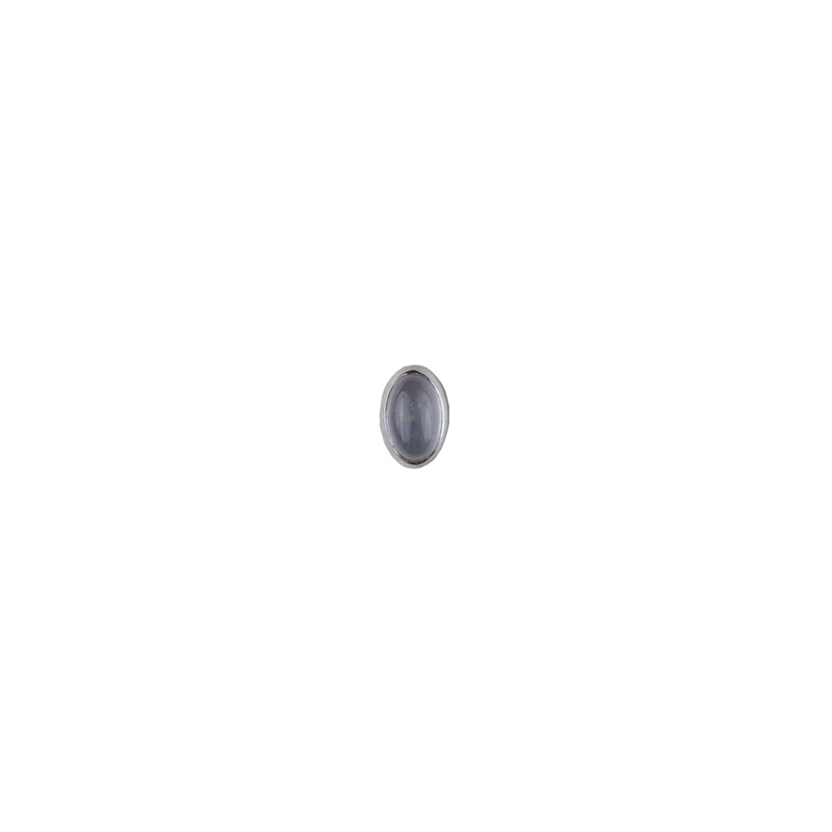 BVLA 16g BVLA white gold oval cabochon bezel with 5x3 lavender chalcedony