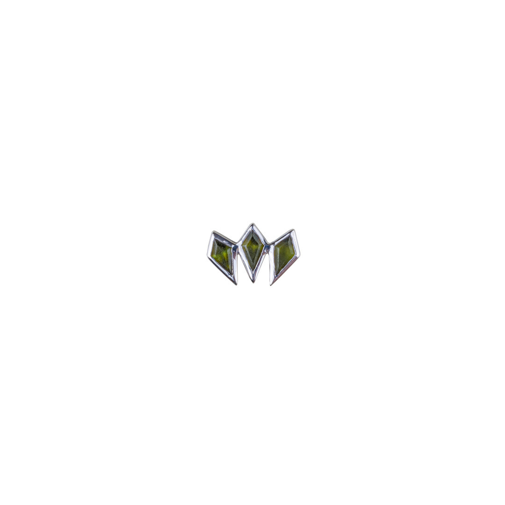 BVLA BVLA white gold "Sweetest Gift" threaded end with 3x 4x2 sandblasted green tourmaline