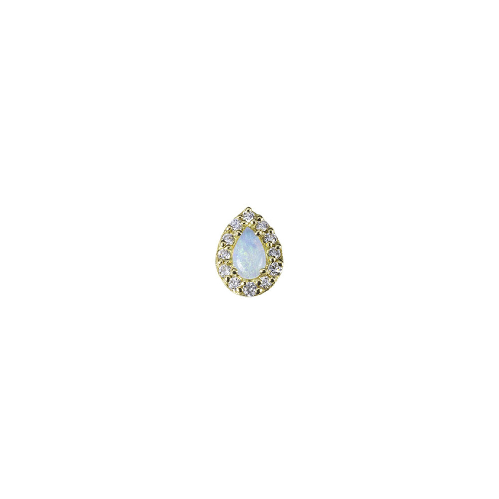 BVLA BVLA "Pear Altura" threaded end with 12x 1.0 VS1 diamond and 4x2.5 AAA white opal pear