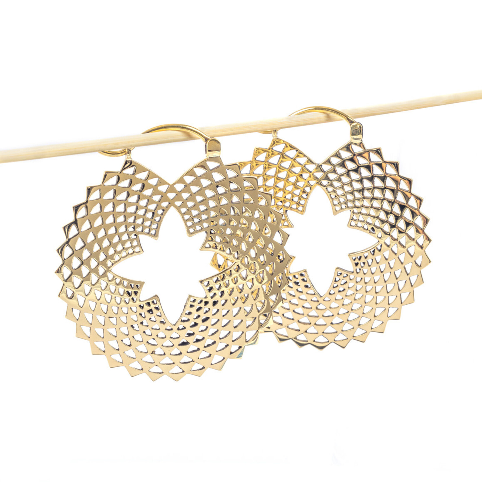 Diablo Organics Diablo Organics brass "Fractal" hoops