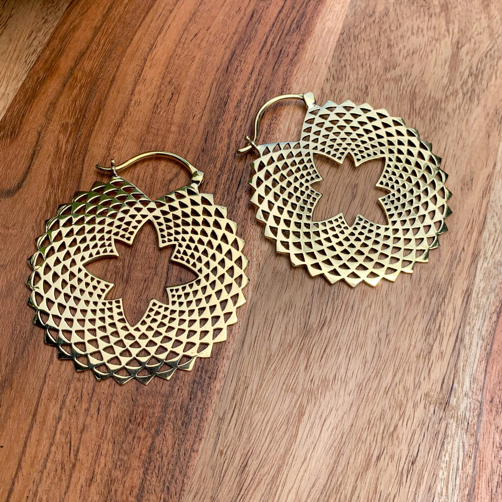 Diablo Organics Diablo Organics brass "Fractal" hoops