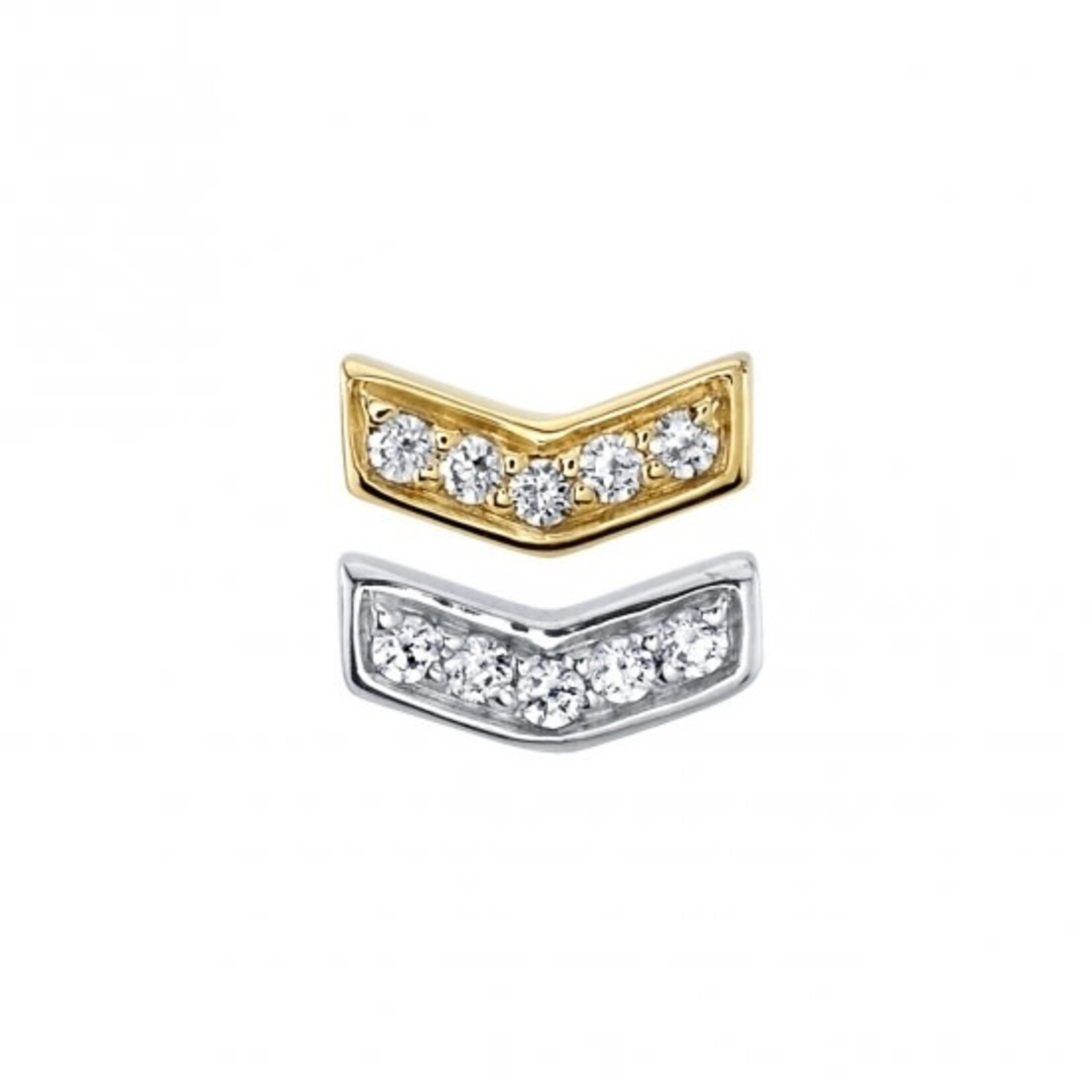 BVLA BVLA 6x3 "Micro Pave Chevron" threaded end with AA white sapphire