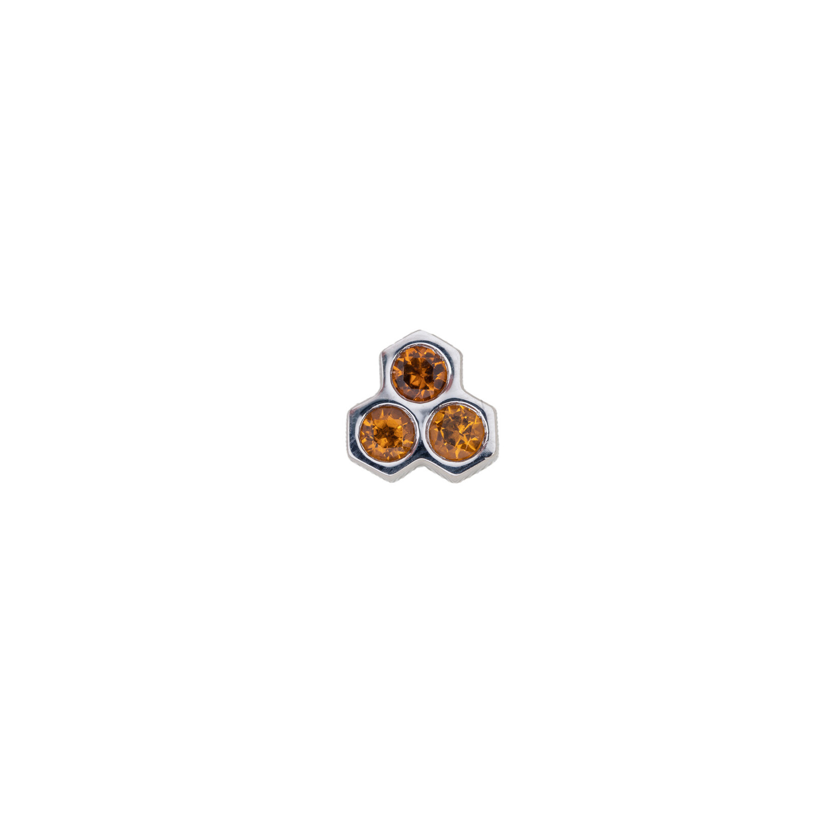 BVLA BVLA white gold 6.0 "Dulce" honeycomb threaded end with 3x 2.0 AA citrine