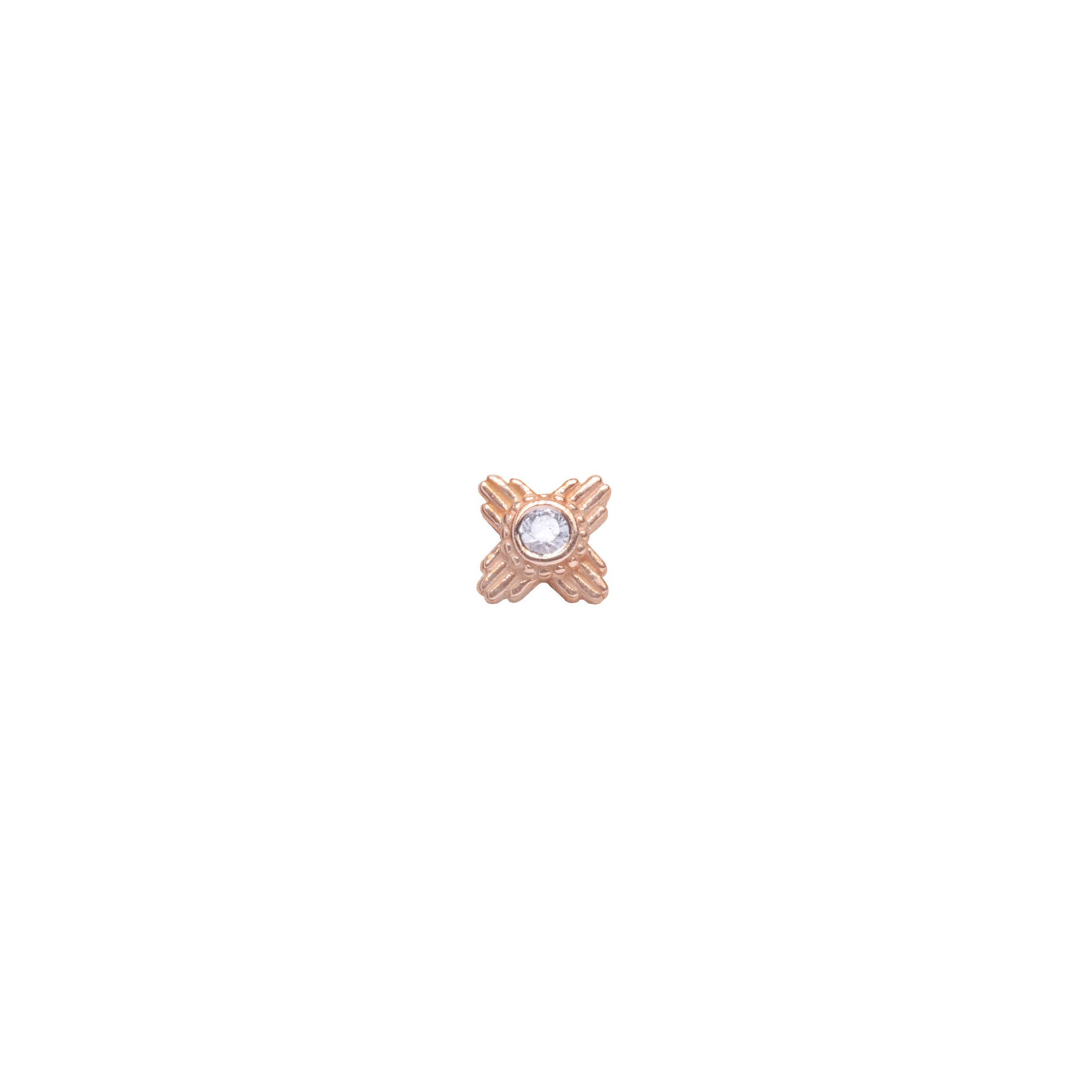 BVLA BVLA rose gold 5.0 "Zia" threaded end  with 1.5 AA white sapphire