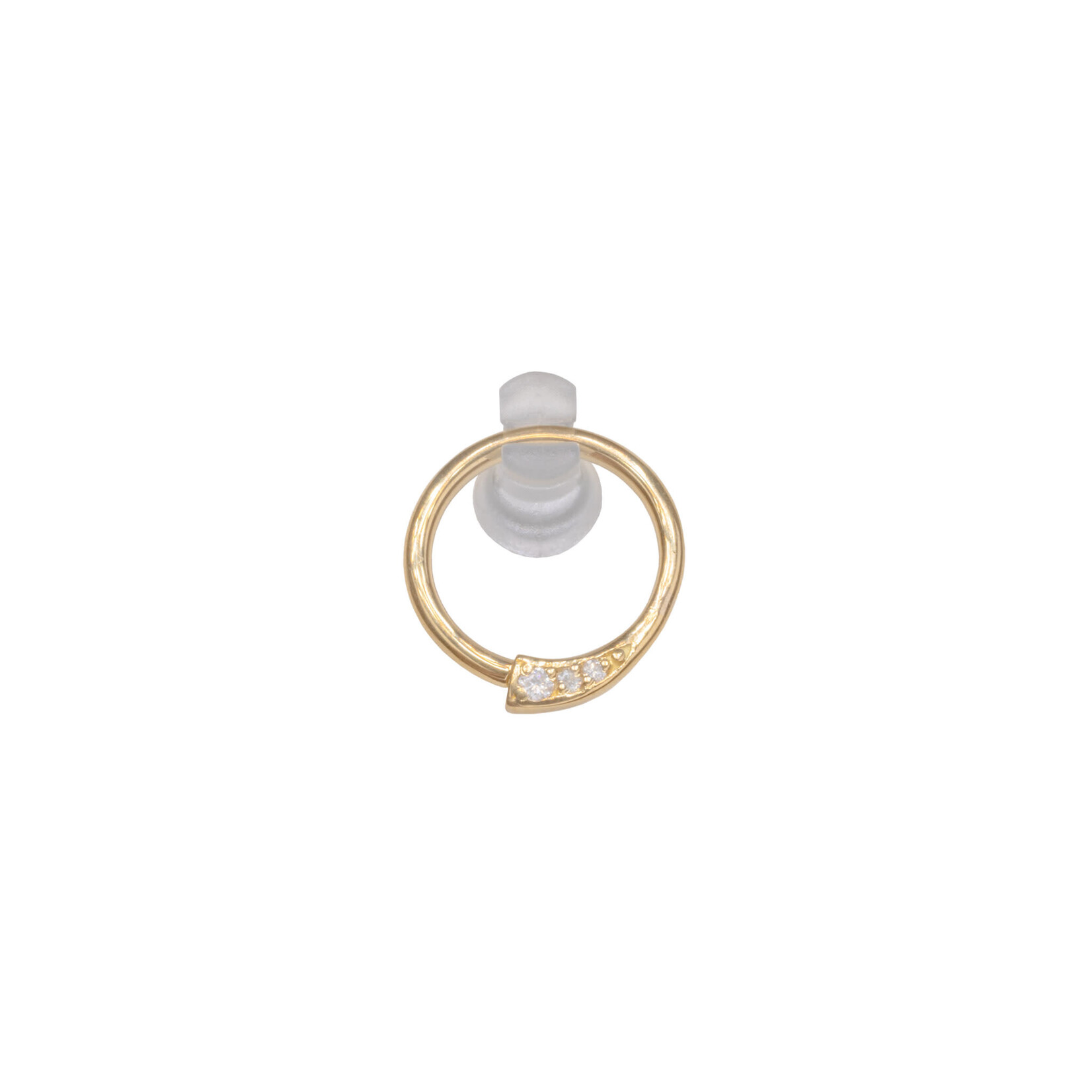 BVLA BVLA 16g 3/8 "Prysm" seam ring with 2x 1.0 VS1 Diamond and 1x 1.5 VS1 Diamond