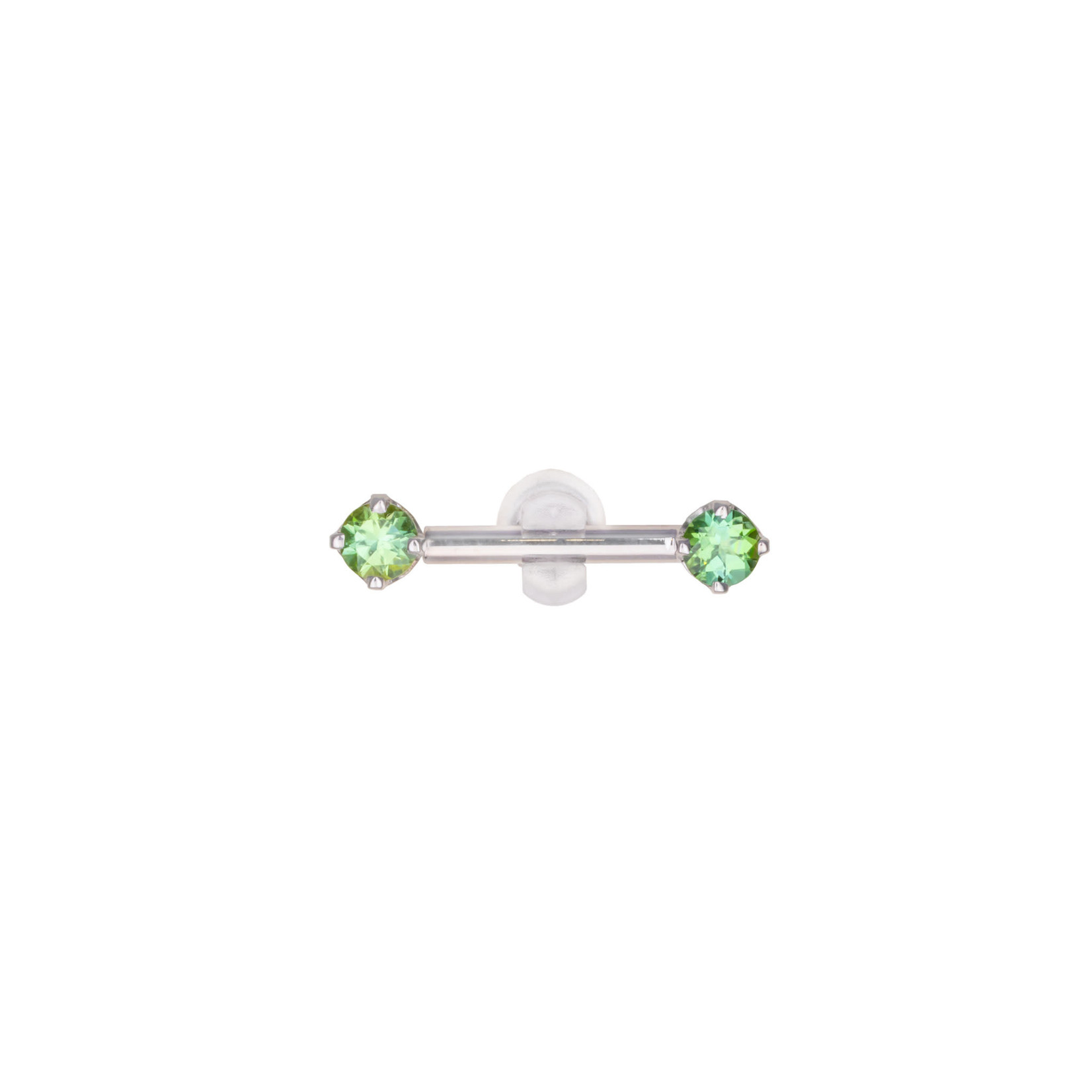 BVLA BVLA 12g 1/2 white gold "Prong Bell" with 4.0 seafoam tourmaline. Sold as a pair