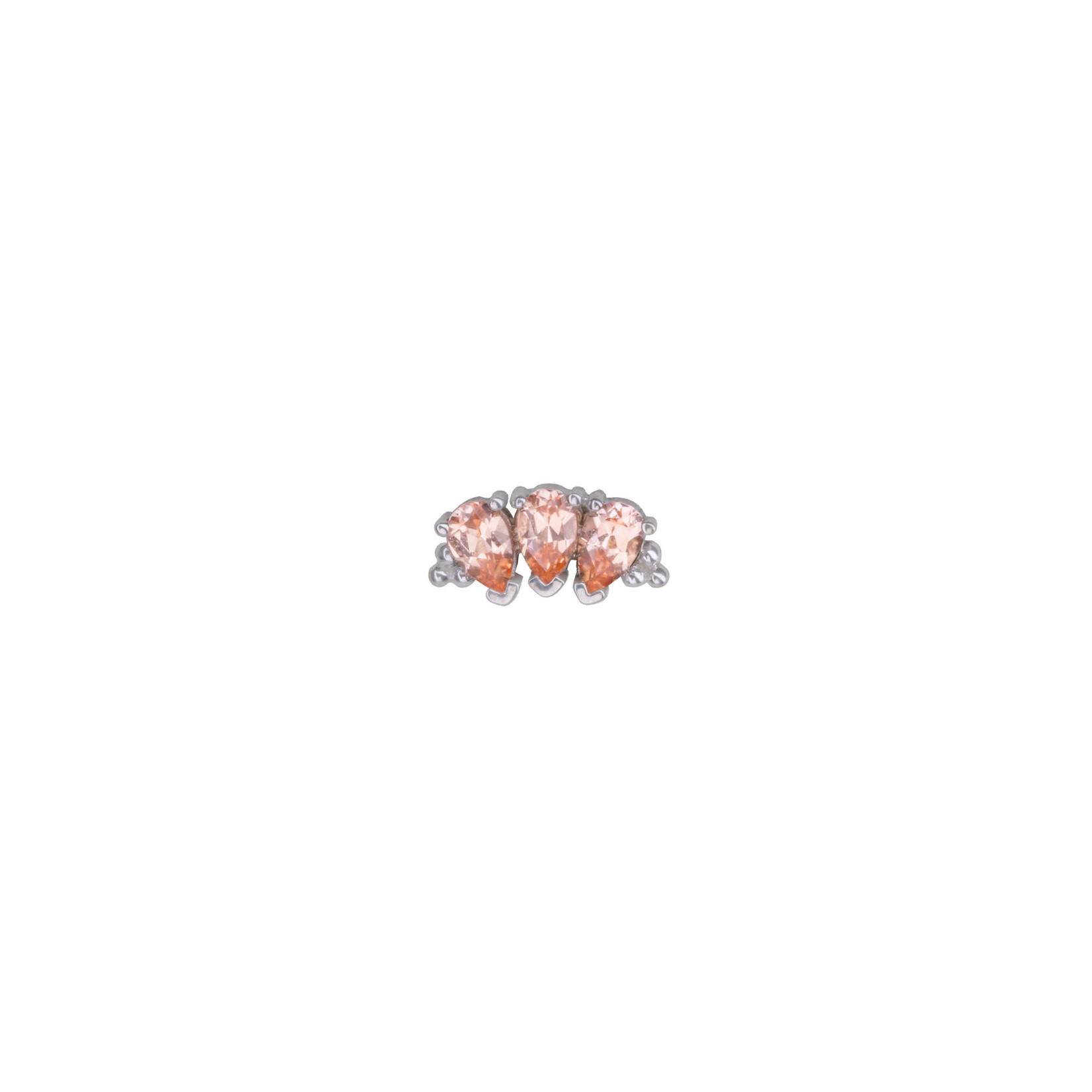 BVLA BVLA white gold "Pear Panaraya" threaded end with 3x 4x2.5 champagne sapphire pear