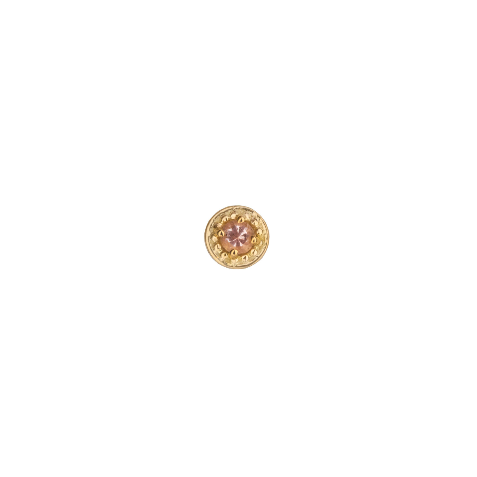 BVLA BVLA 18g rose gold 4.0 "Milgrain Prong" nostril screw with 2.0 AA Oregon Sunstone