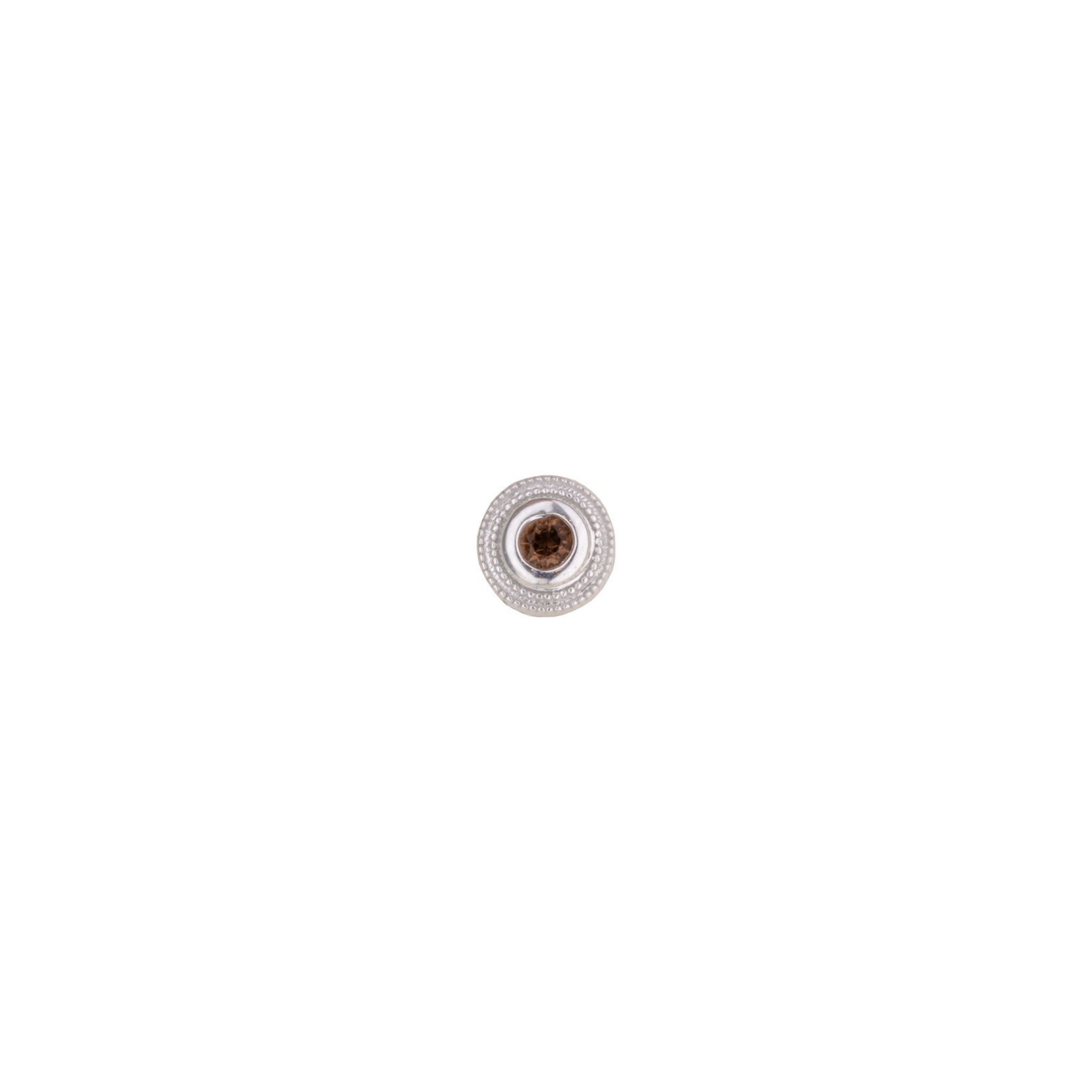 BVLA BVLA white gold 5.5 "Milgrain Bezel" threaded end with 2.0 smoky quartz