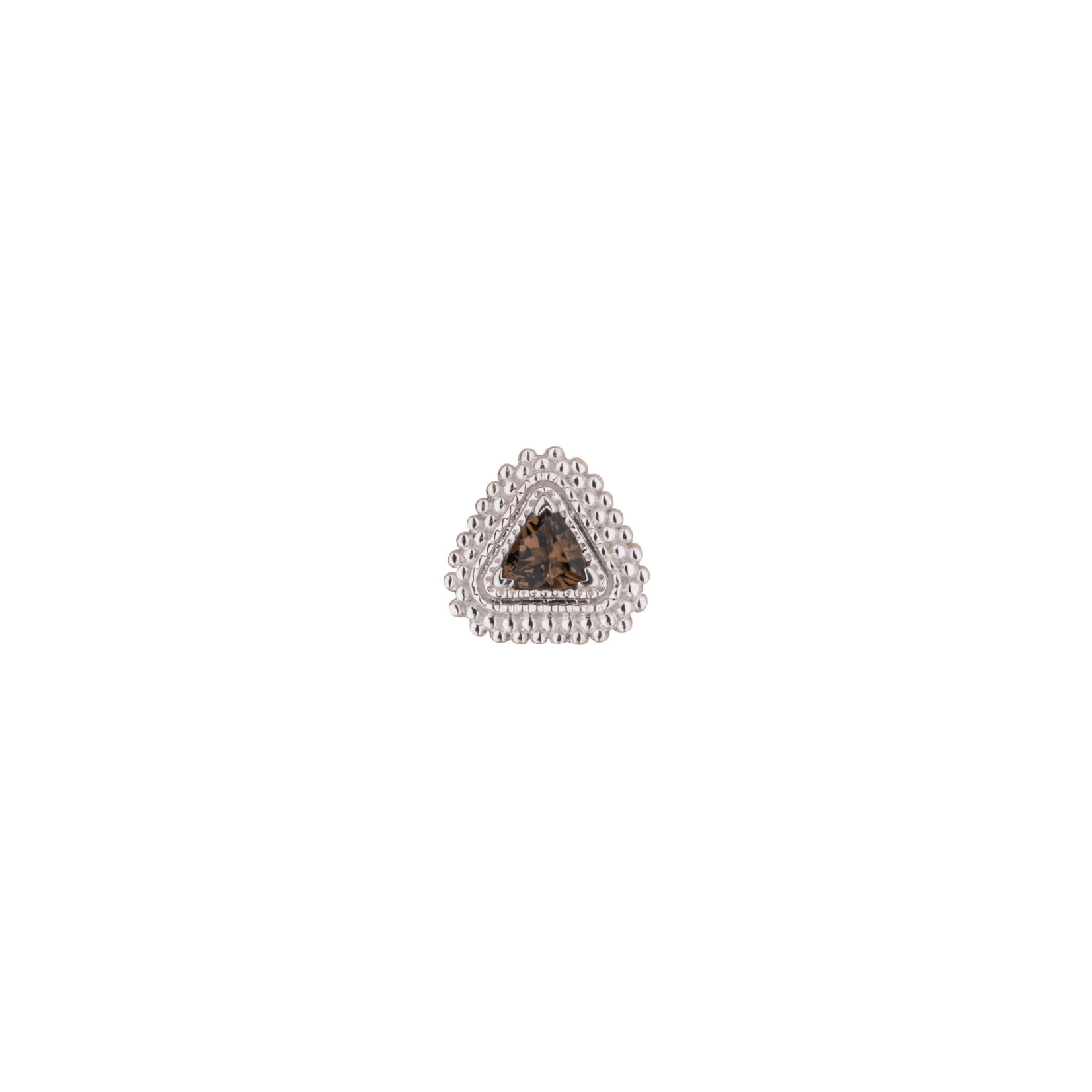 BVLA BVLA 6.5 white gold "Afghan Trillion" threaded end with 3.0 smoky quartz