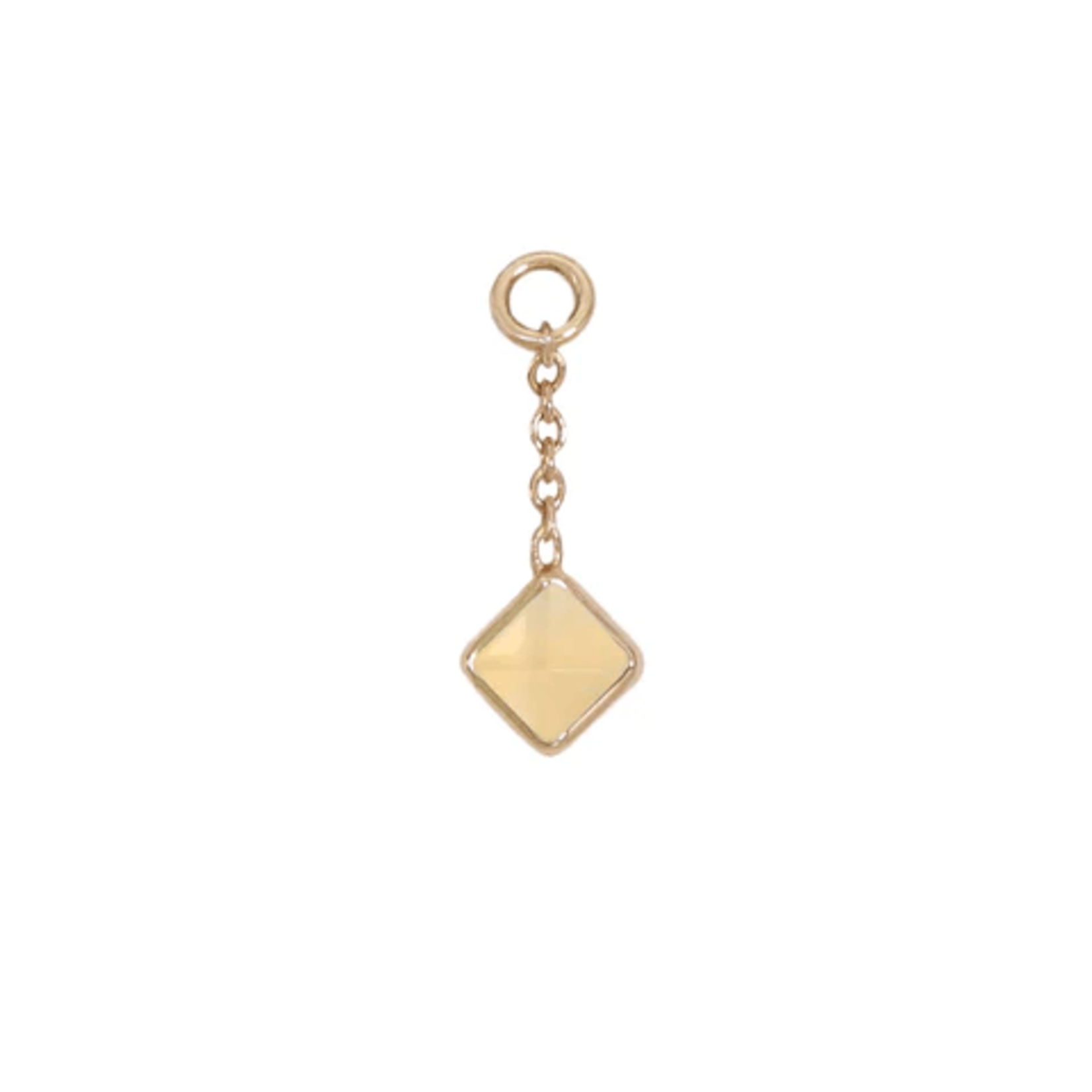 Diablo Organics Diablo Organics yellow gold charms with square cut stones