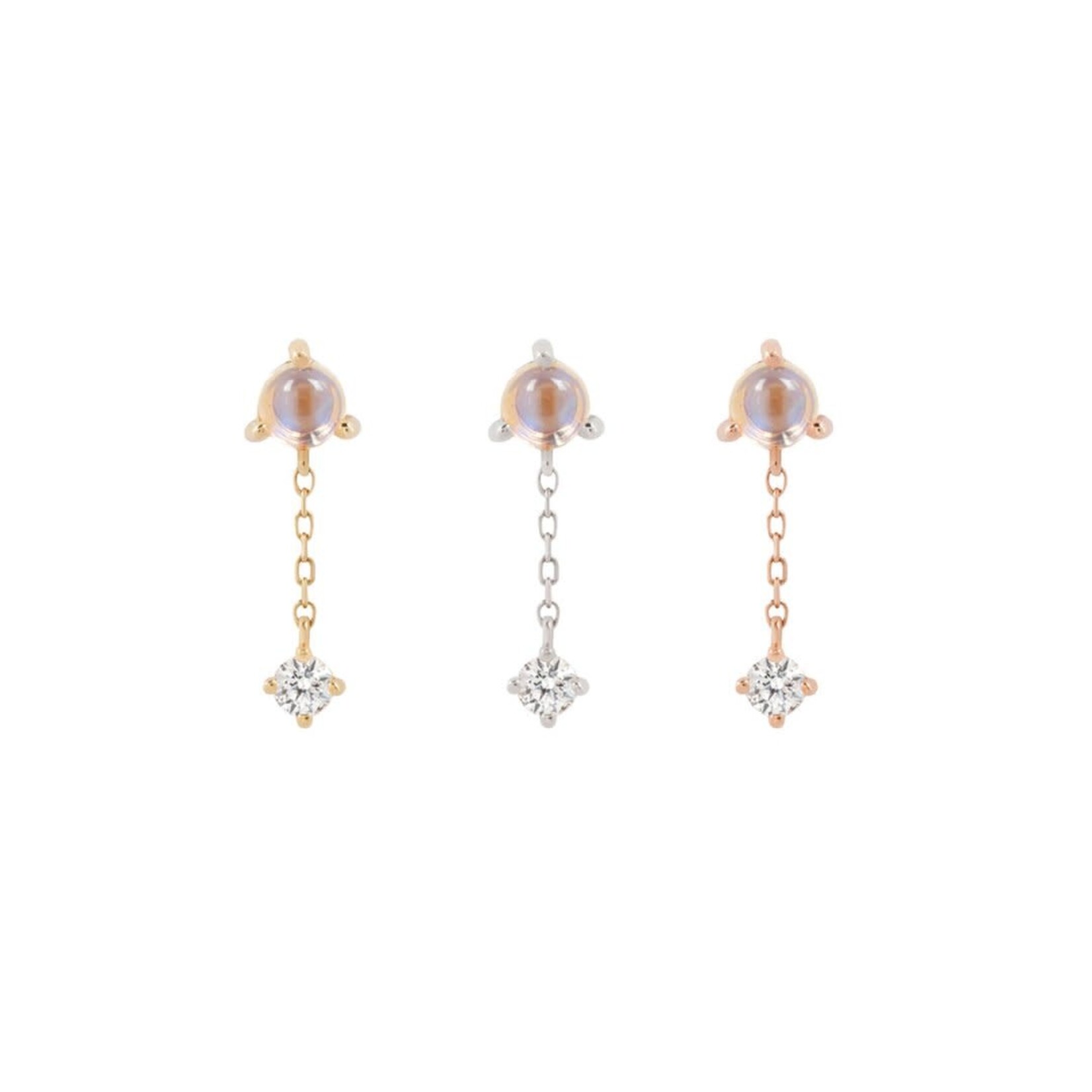 Buddha Jewelry Organics Buddha Jewelry Organics "Bianca" press fit end with chain, moonstone, and white sapphire