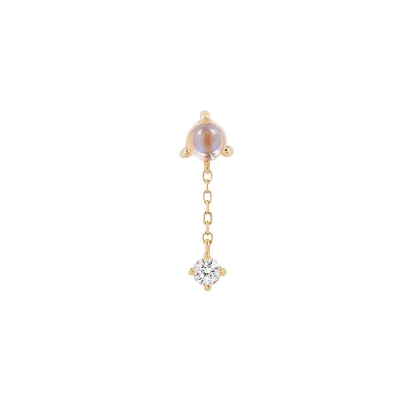 Buddha Jewelry Organics Buddha Jewelry Organics "Bianca" press fit end with chain, moonstone, and white sapphire