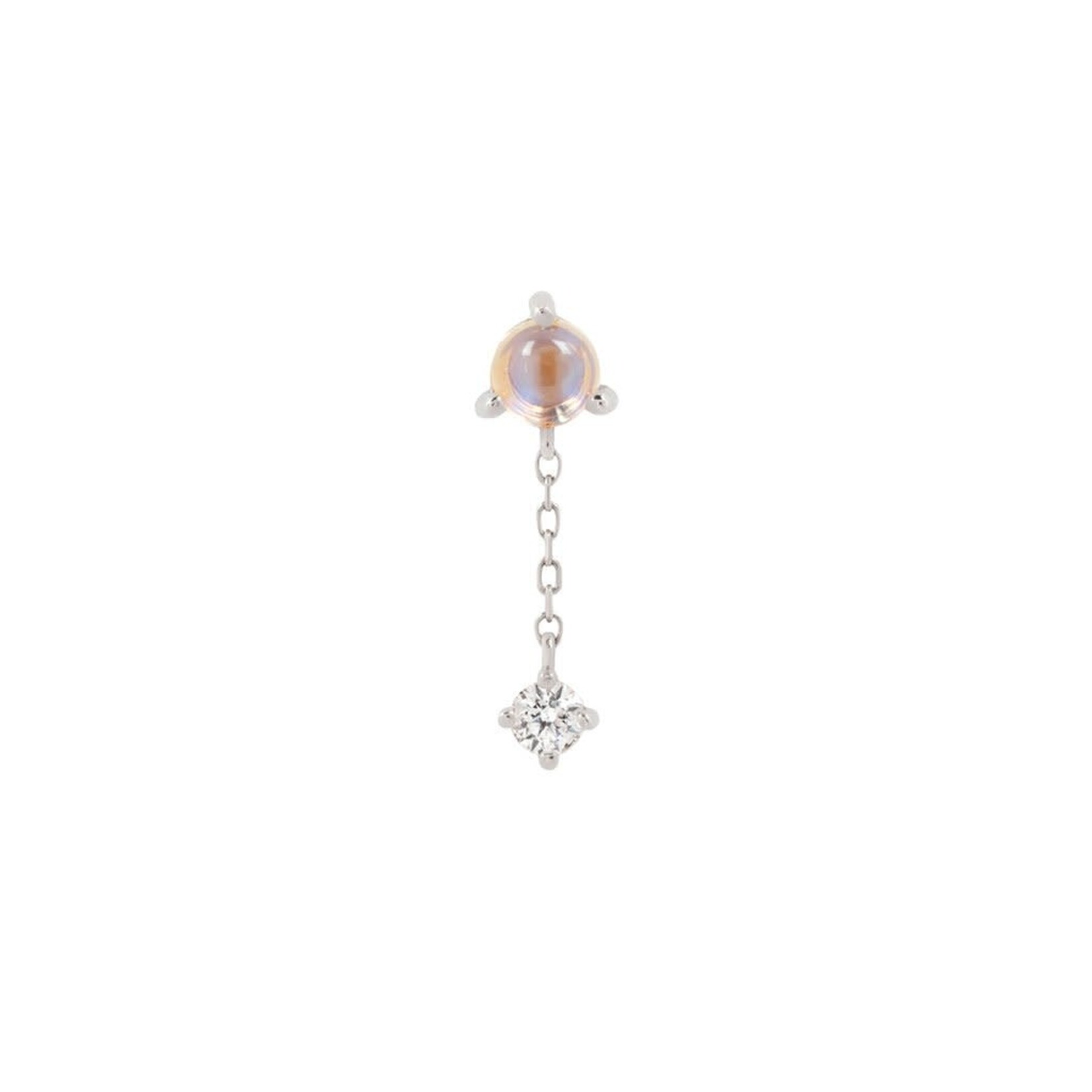 Buddha Jewelry Organics Buddha Jewelry Organics "Bianca" press fit end with chain, moonstone, and white sapphire