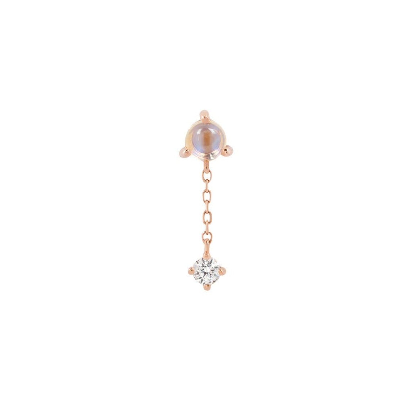 Buddha Jewelry Organics Buddha Jewelry Organics "Bianca" press fit end with chain, moonstone, and white sapphire