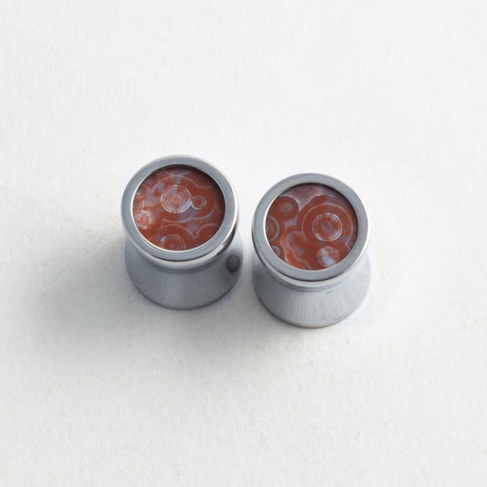 Reign Custom Design Reign Custom Design 7/16 steel and Ocean Jasper double flared plugs