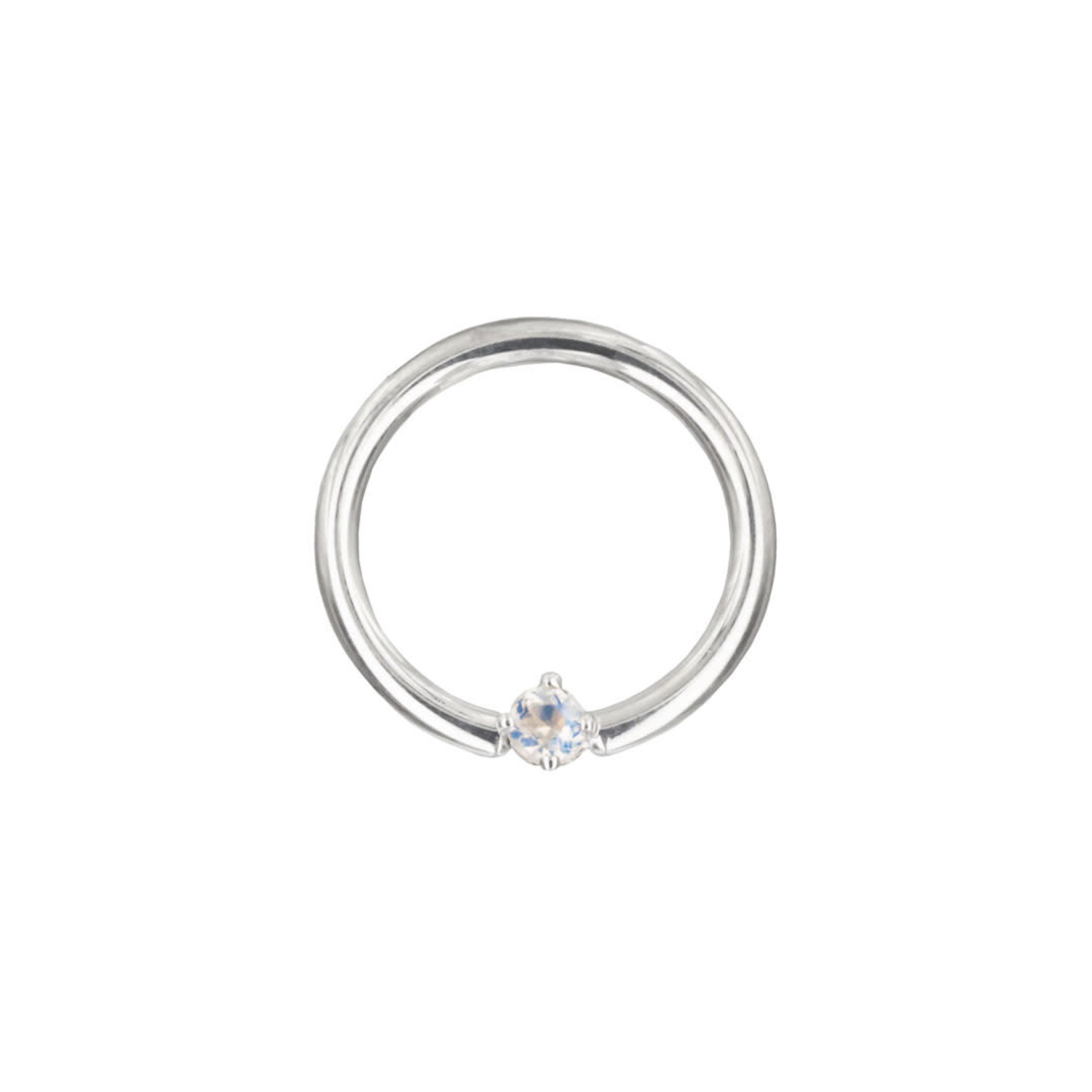 BVLA BVLA 16g fixed ring with 2.0 prong set rainbow moonstone