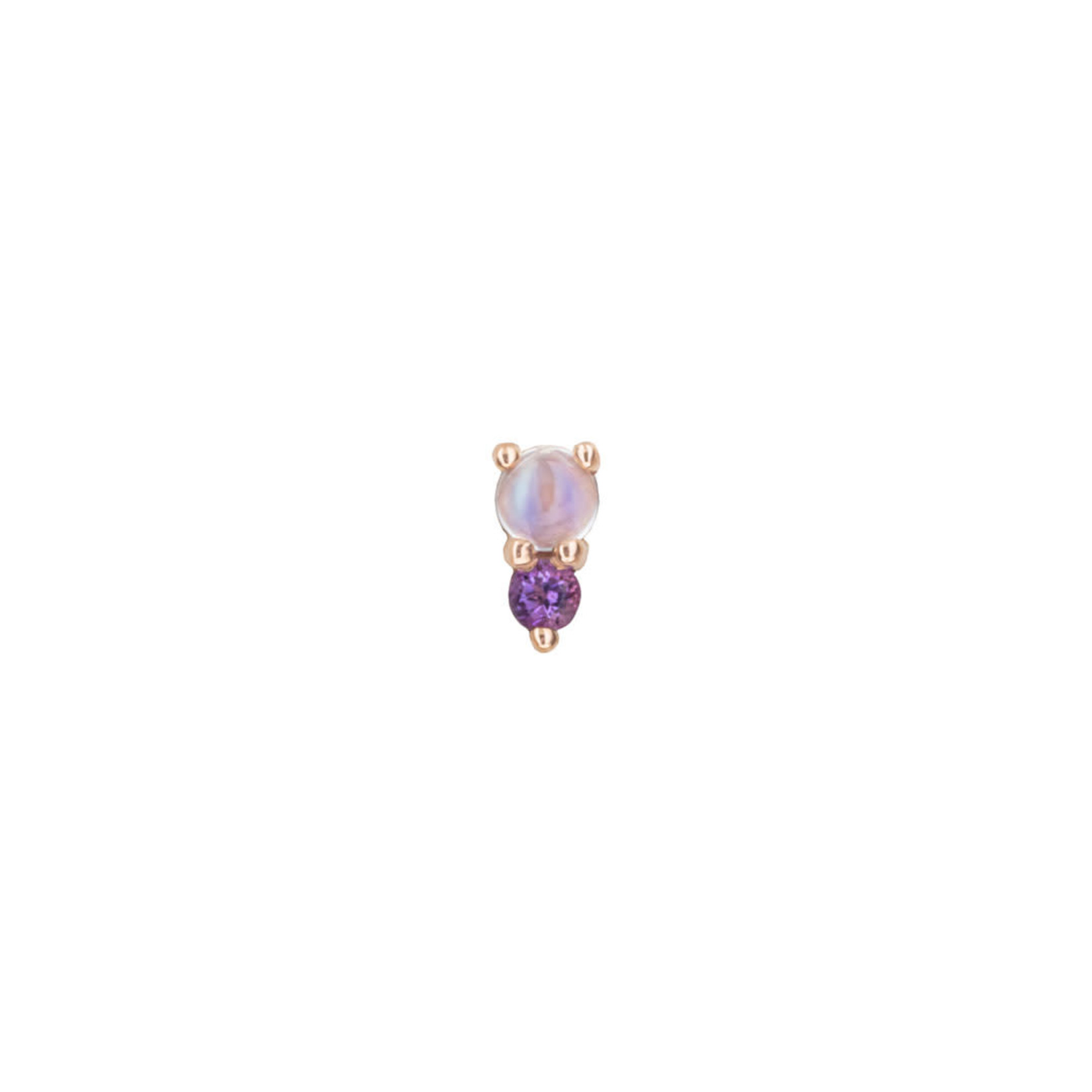 BVLA BVLA "Jeanie" 2 press fit end with 2.0 rainbow moonstone & 1.5 AA amethyst