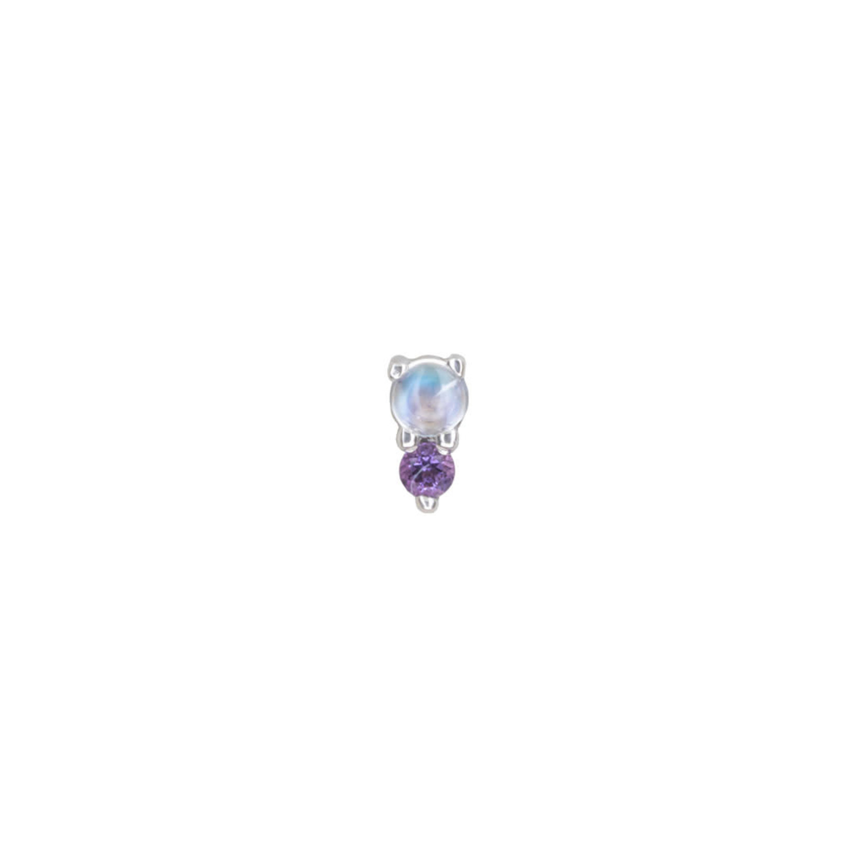 BVLA BVLA "Jeanie" 2 press fit end with 2.0 rainbow moonstone & 1.5 AA amethyst