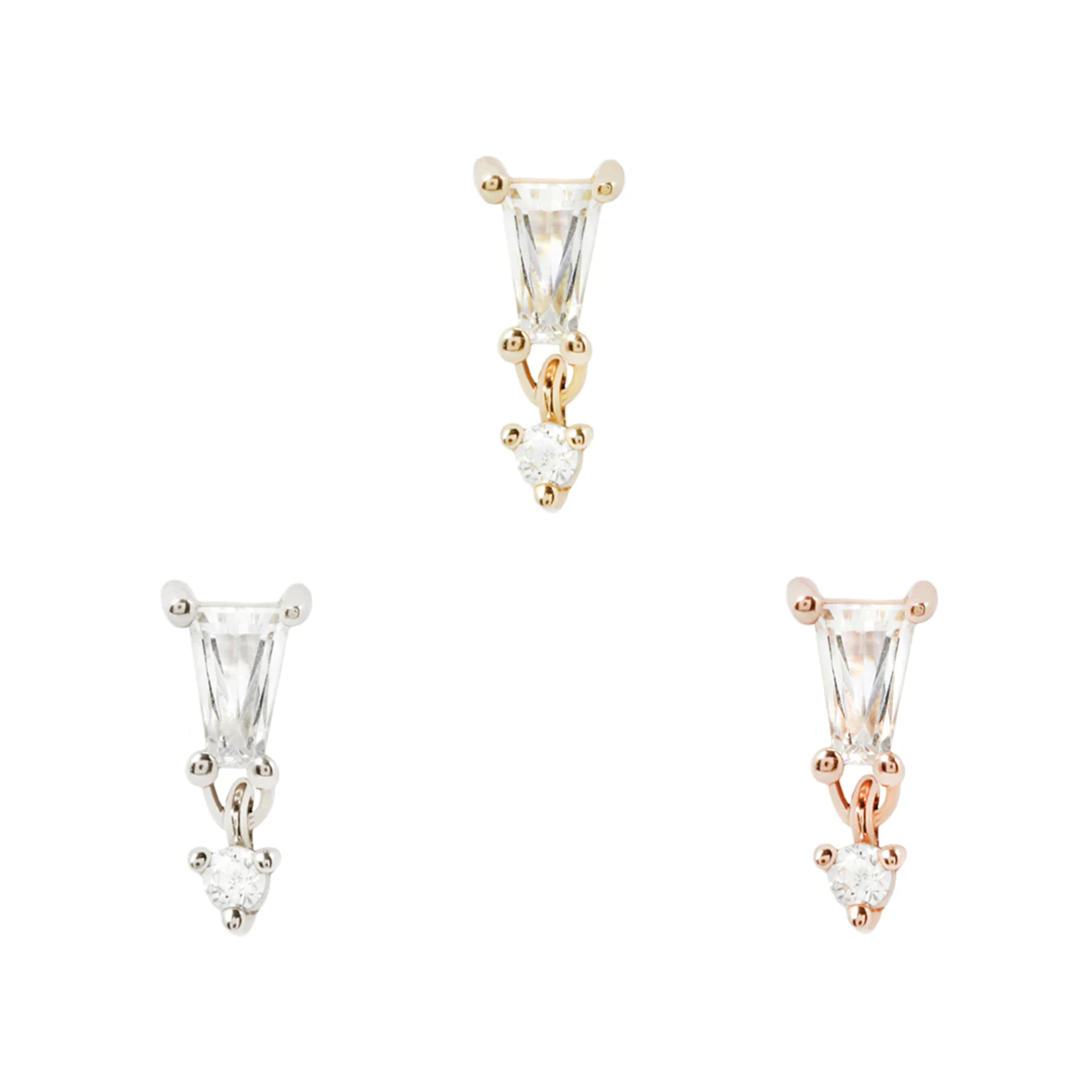 Buddha Jewelry Organics Buddha Jewelry Organics "Yves" press fit end with tapered baguette CZ & dangle