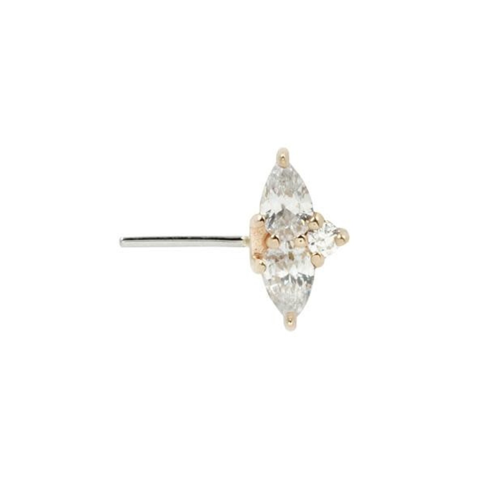 Buddha Jewelry Organics Buddha Jewelry Organics forward facing "Ethereal" press fit end with CZ