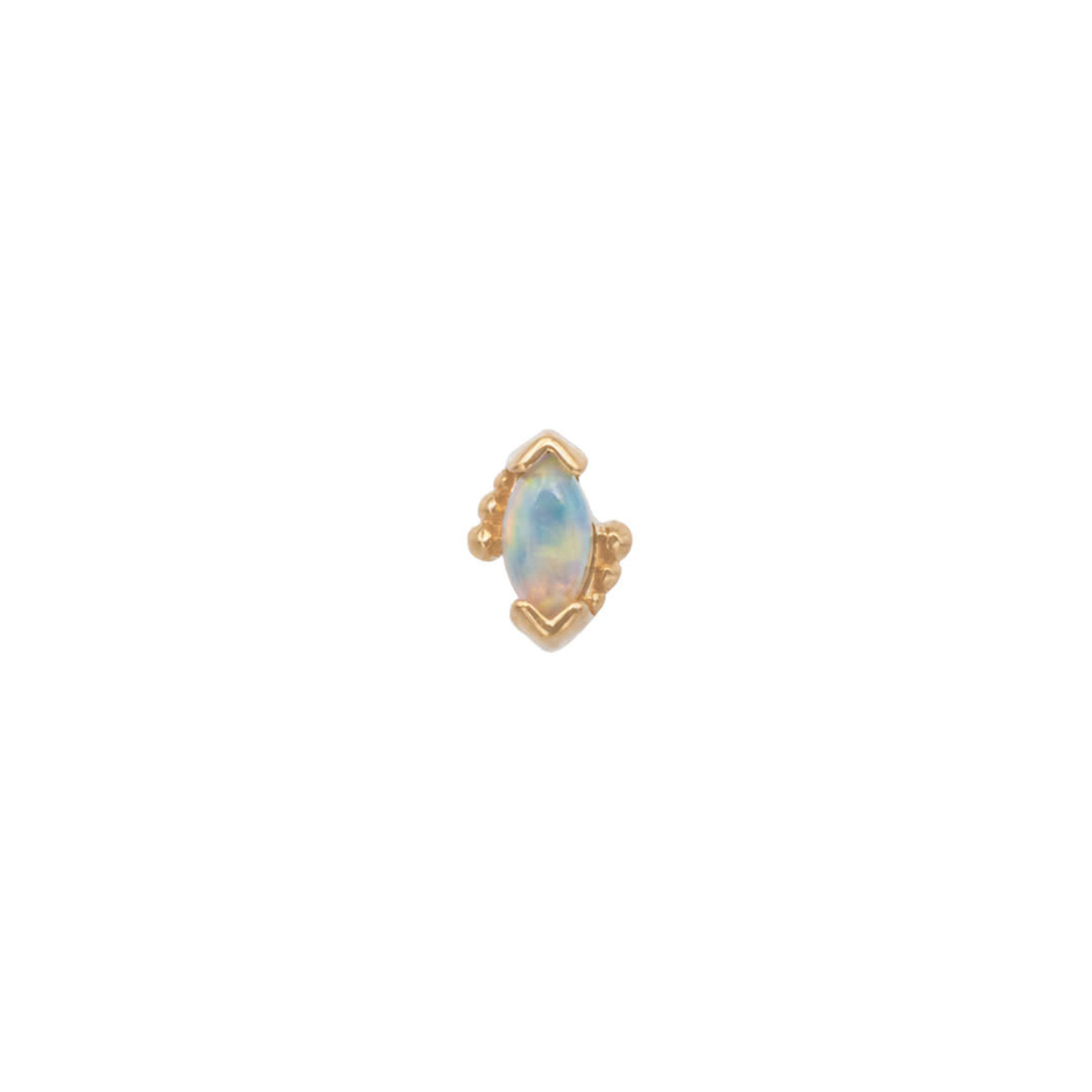 BVLA BVLA "Beaded Marquise" press-fit end with 4x2 AA white opal