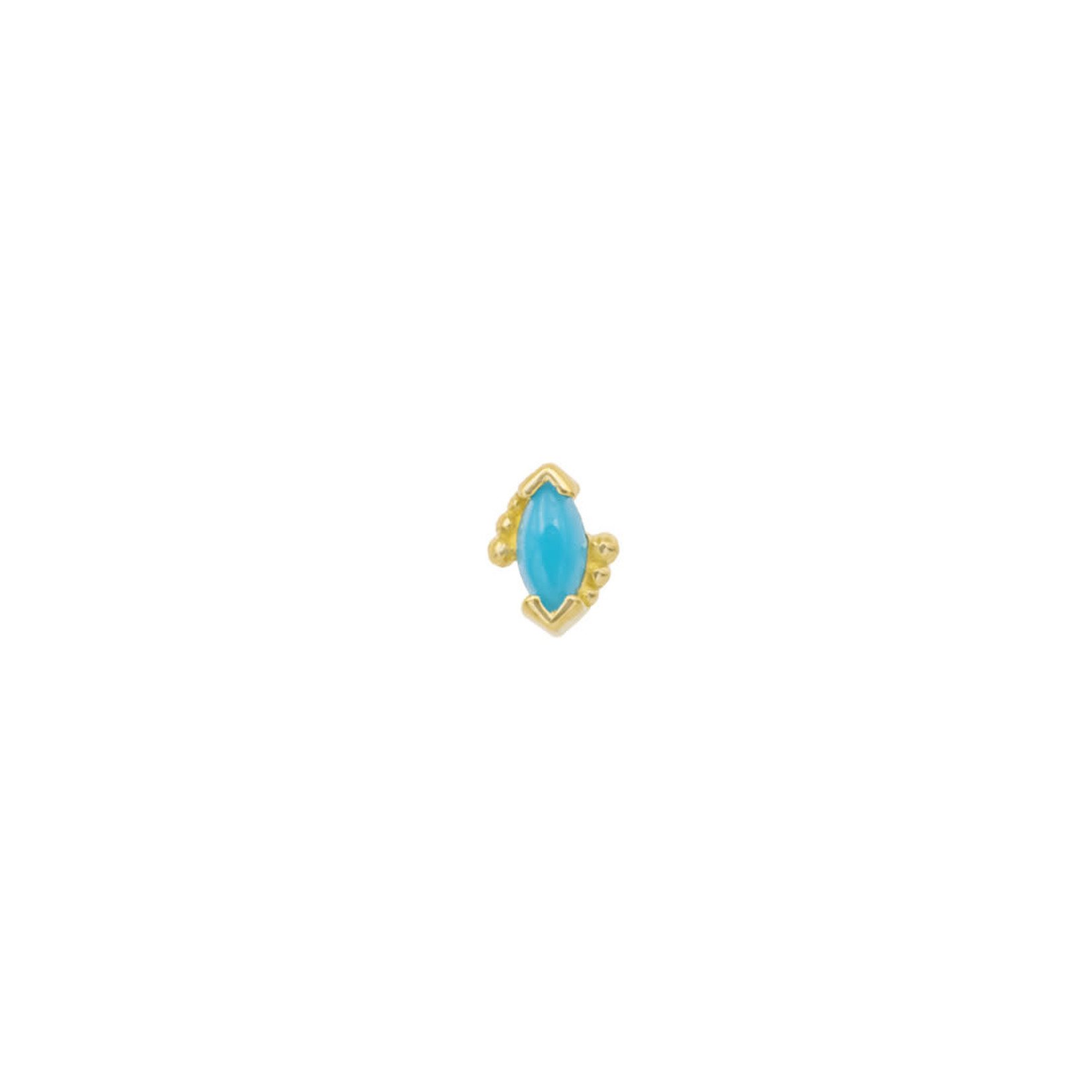 BVLA BVLA "Beaded Marquise" press-fit end with 4x2 Turquoise
