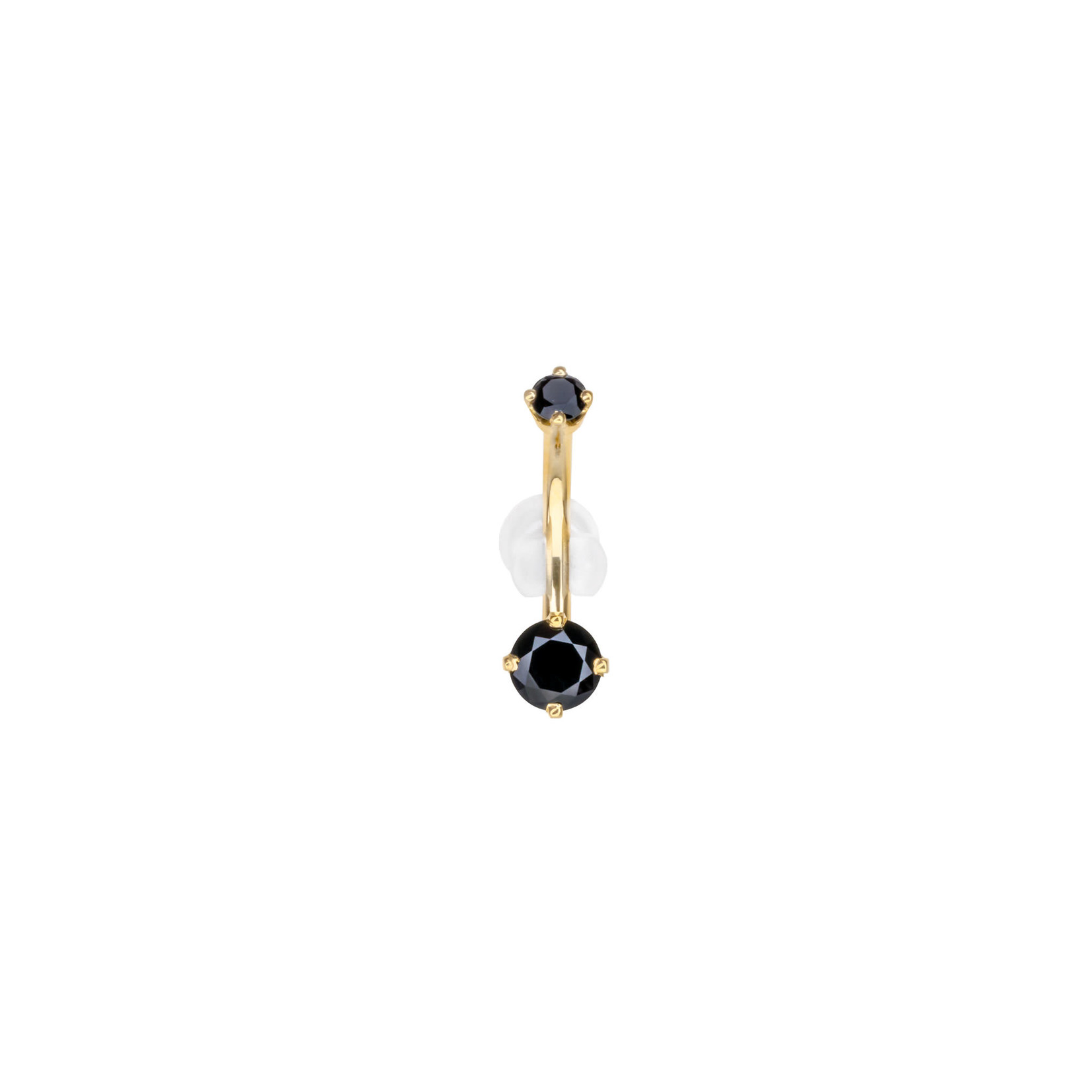 BVLA BVLA prong navel curve with 5.0 and 3.0 faceted onyx