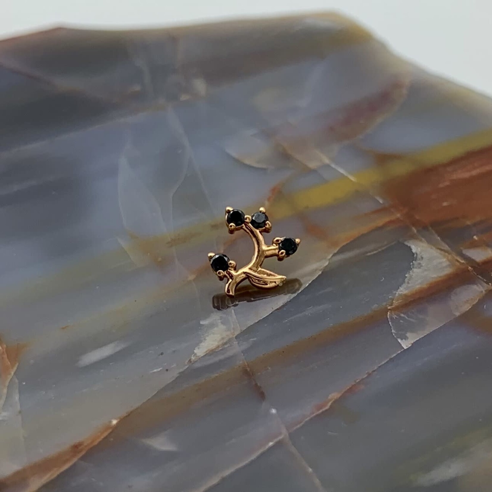 Tawapa Tawapa "Frond" press fit end with 4x 1.5 black diamonds