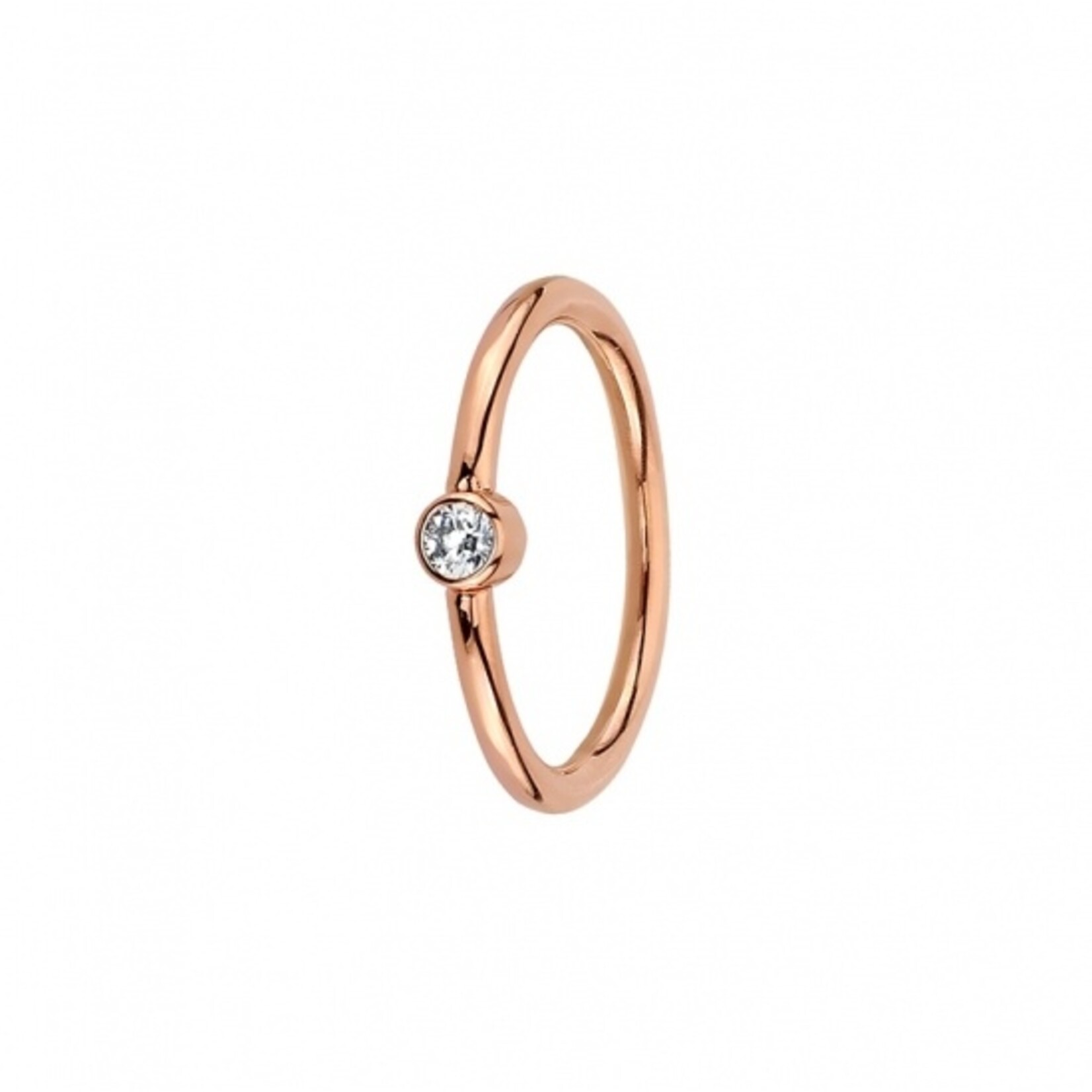BVLA BVLA 16g Fixed Bezel Ring with 2.5 CZ. Navel Orientation.