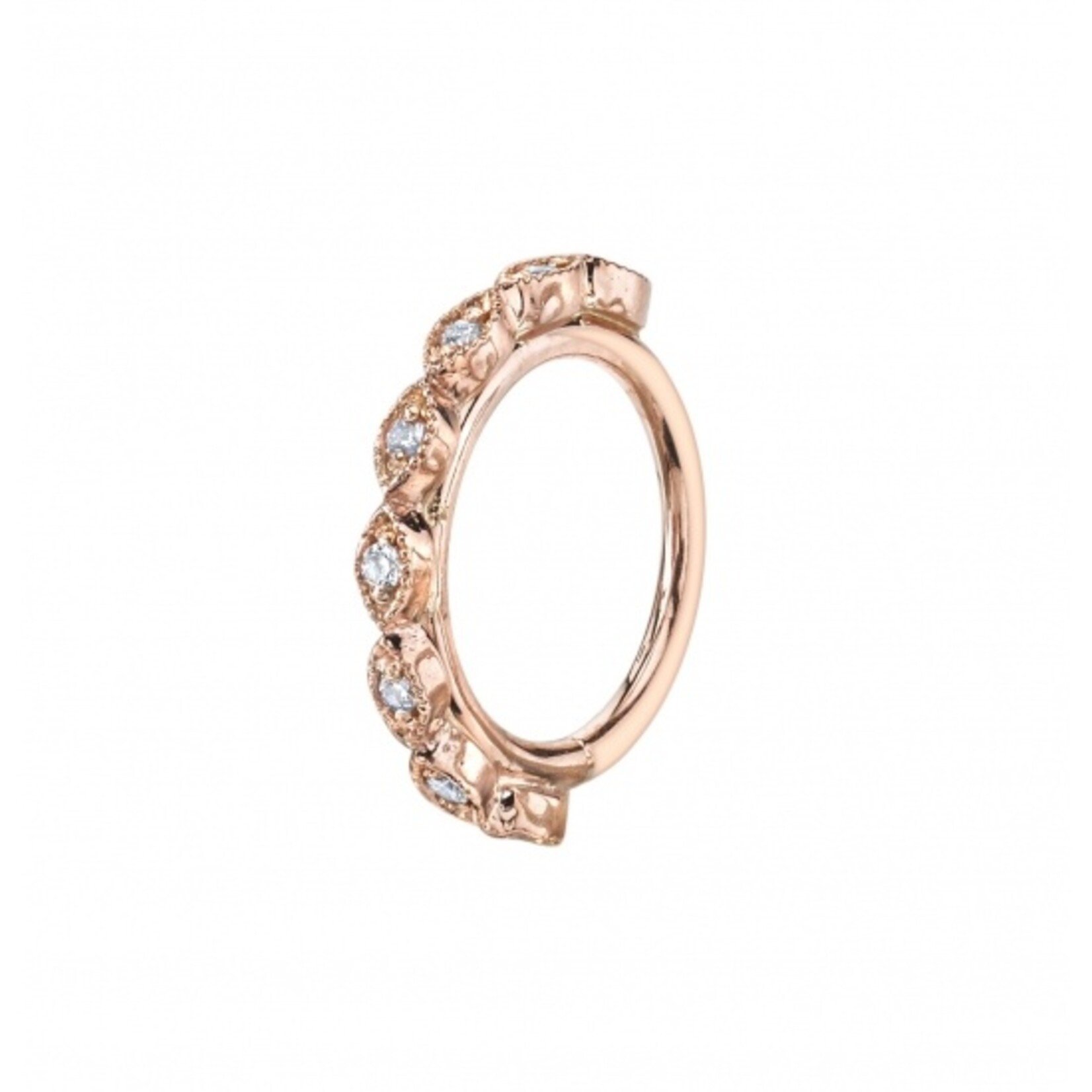 BVLA BVLA 16g 7/16 rose gold "Violet" seam ring with 8x 1.0 CZs