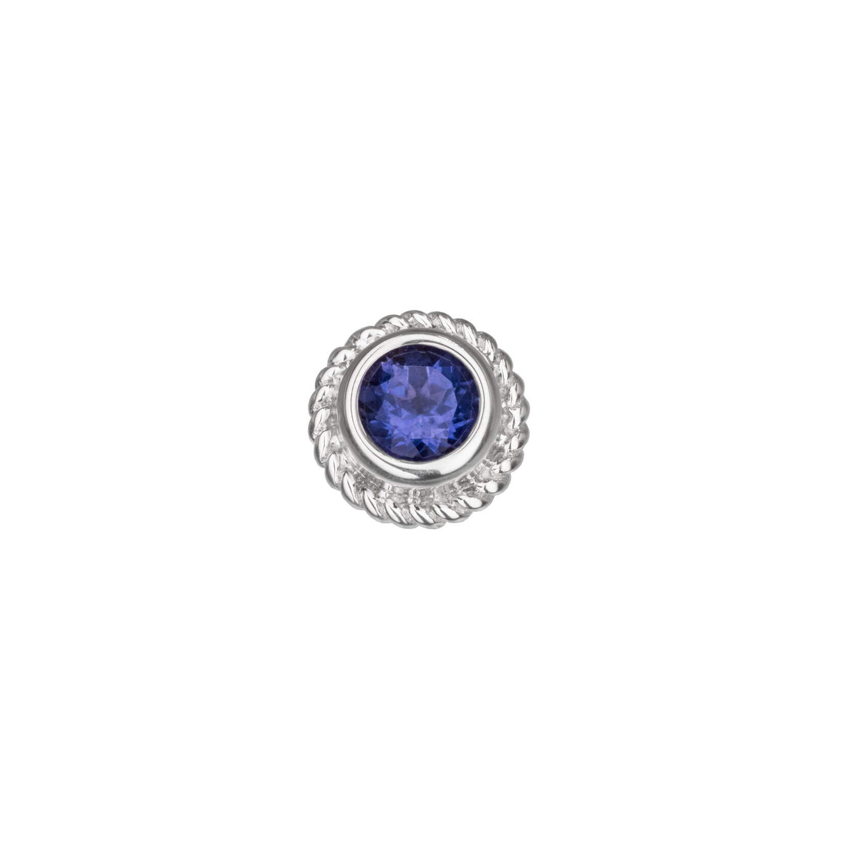 BVLA BVLA white gold 10.5 "Braided Choctaw" threaded end with iolite