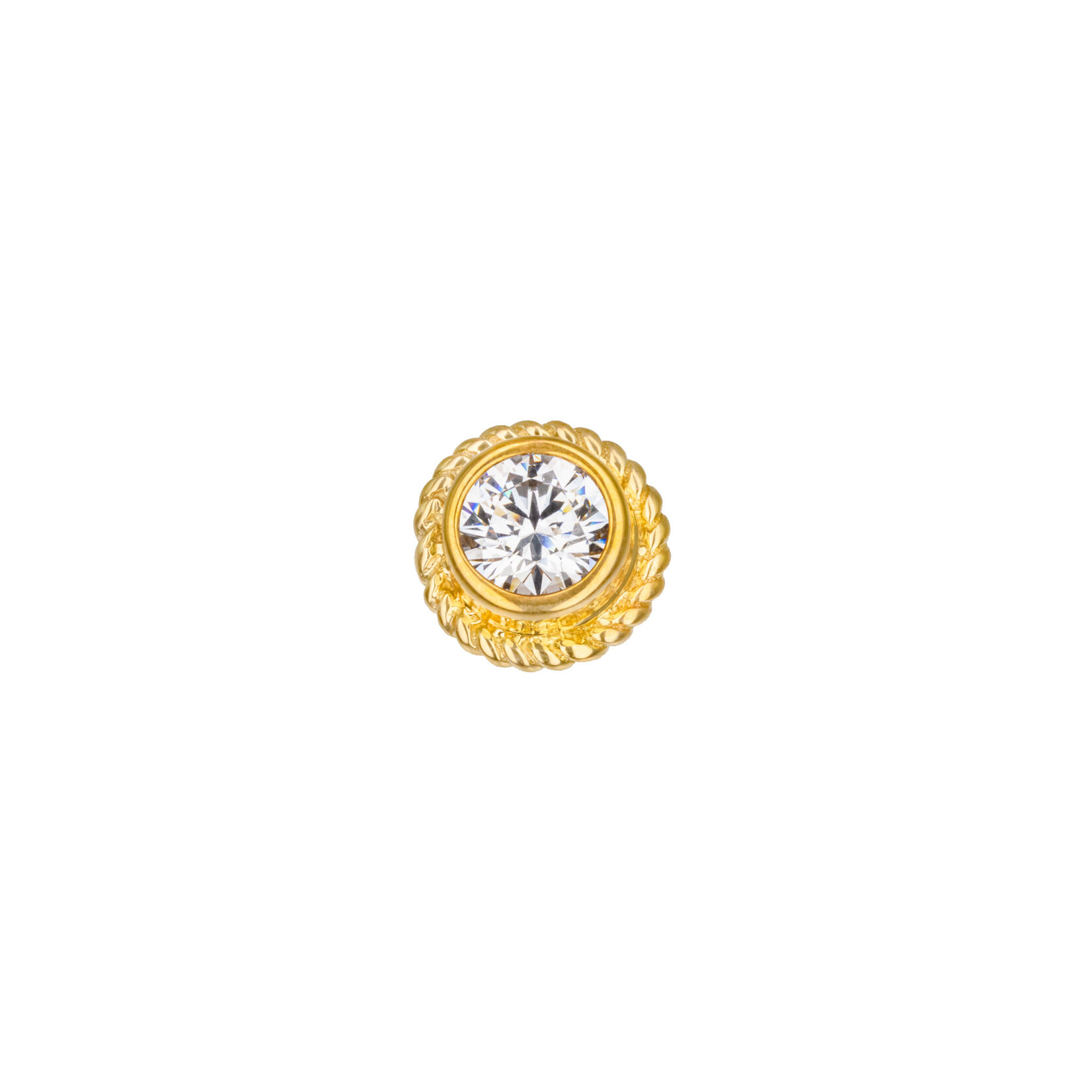 BVLA BVLA yellow gold 10.5 "Braided Choctaw" threaded end with CZ