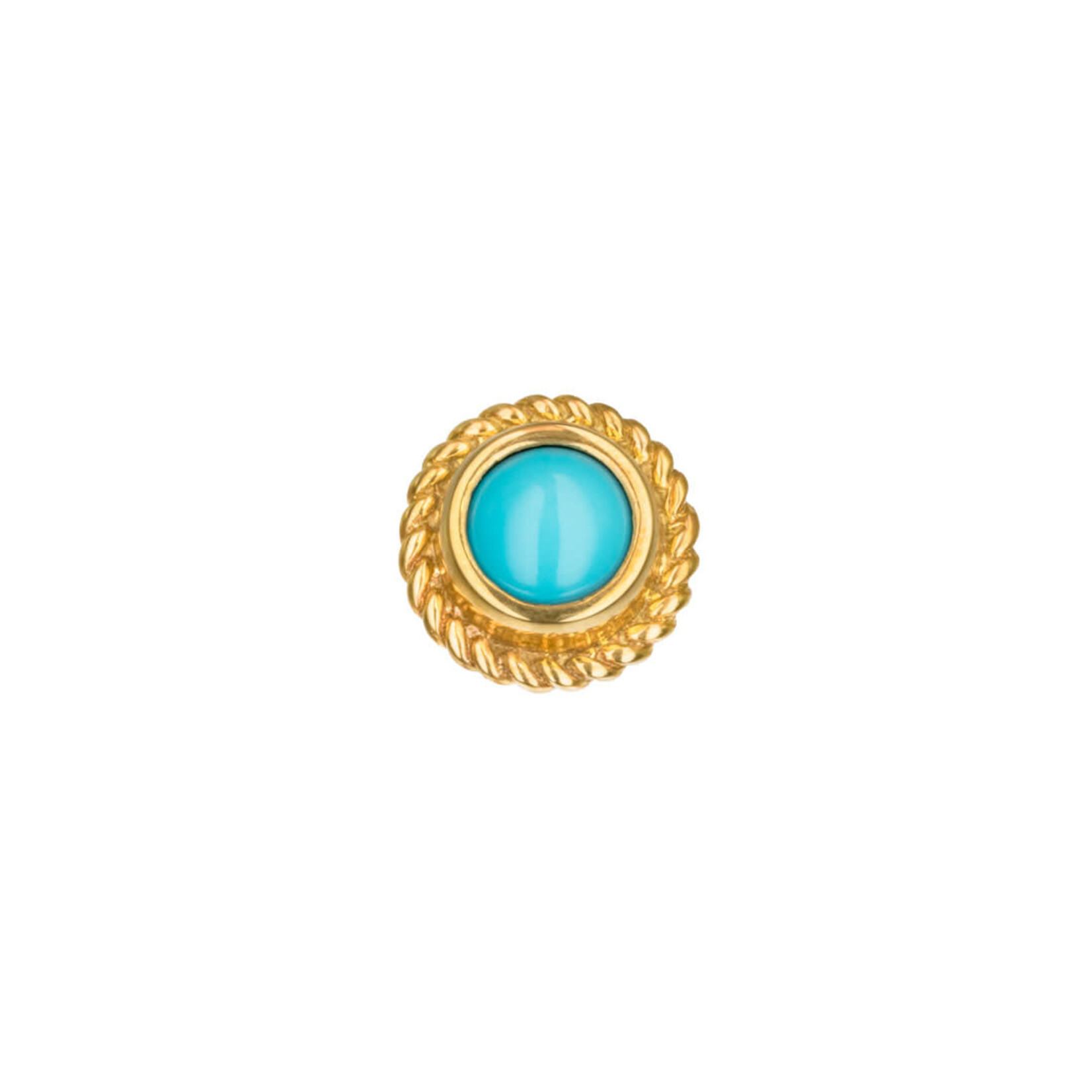 BVLA BVLA Yellow Gold 10.5 "Braided Choctaw" threaded end with turquoise