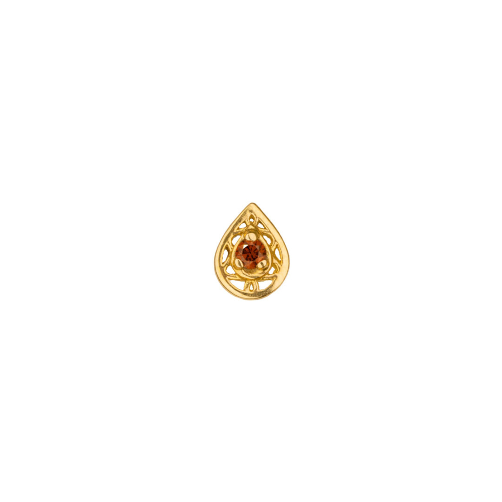 BVLA BVLA yellow gold 7x5 "Kensington Pear" threaded end with 2.0 chocolate diamond