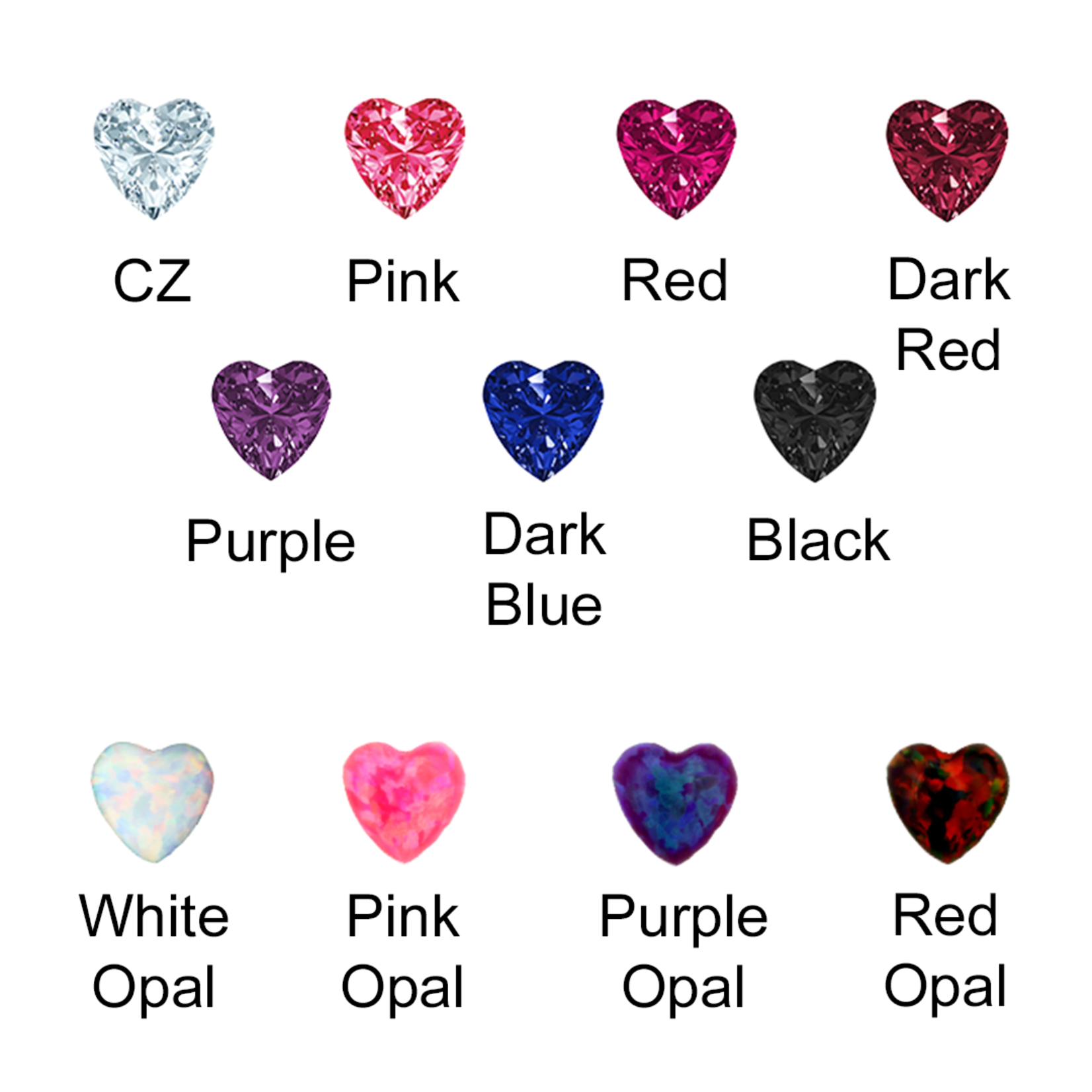 Anatometal 14g Anatometal steel Heart-Cut navel curve with 4.0mmmm top