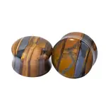 Diablo Organics Diablo Organics Double Flared Yellow Tigers Eye Plugs