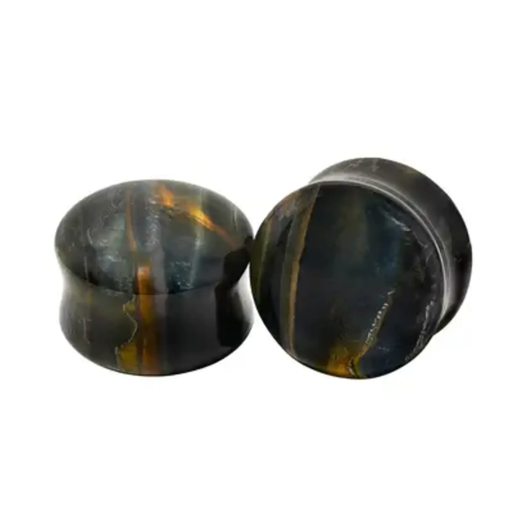 Diablo Organics Diablo Organics double flared Blue Tigers Eye plugs