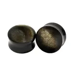 Diablo Organics Diablo Organics Double Flared Goldsheen Obsidian Plugs