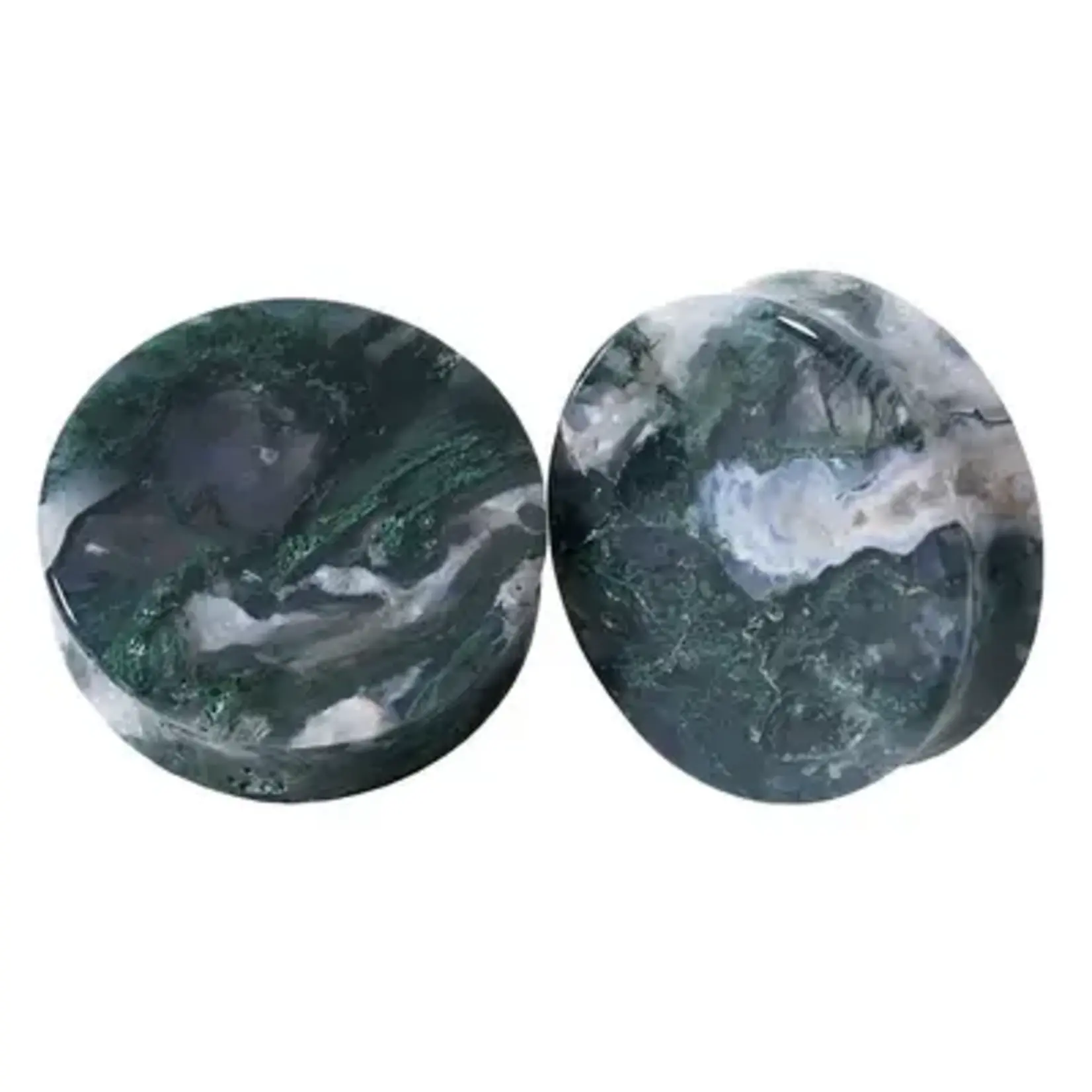 Diablo Organics Diablo Organics double flared Moss Agate plugs