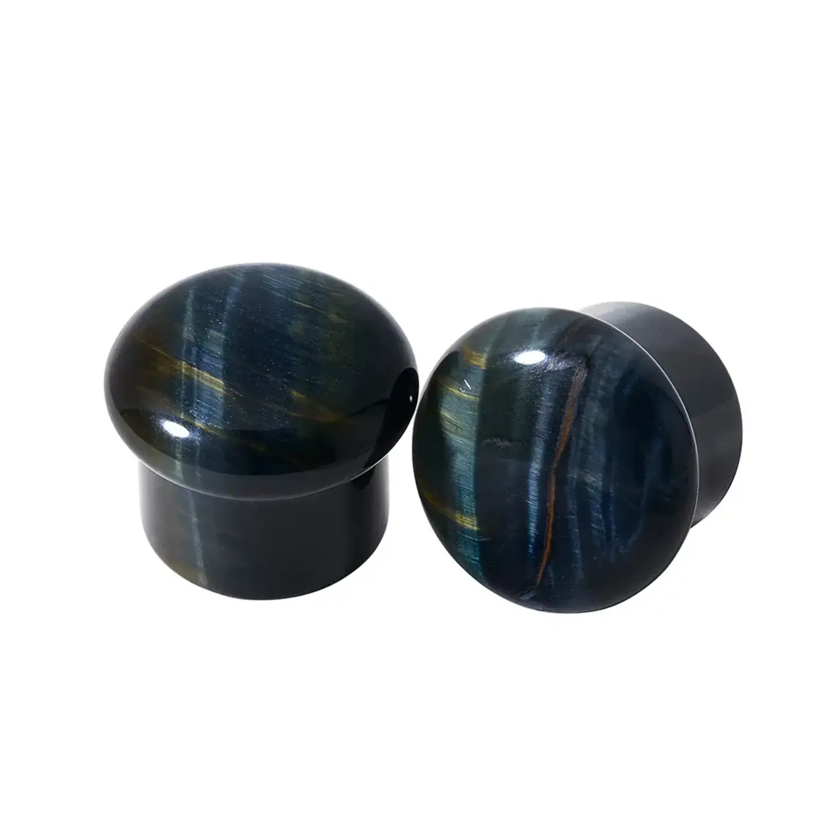 Diablo Organics Diablo Organics Single Flared Blue Tiger's Eye Plug