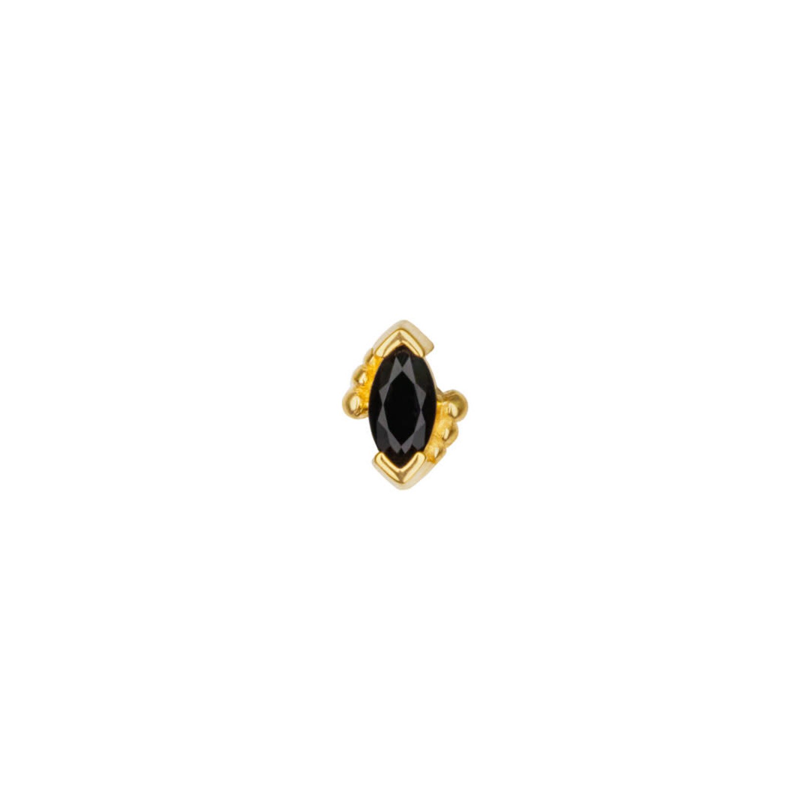 BVLA BVLA "Beaded Marquise" press fit end with 4x2 Black CZ