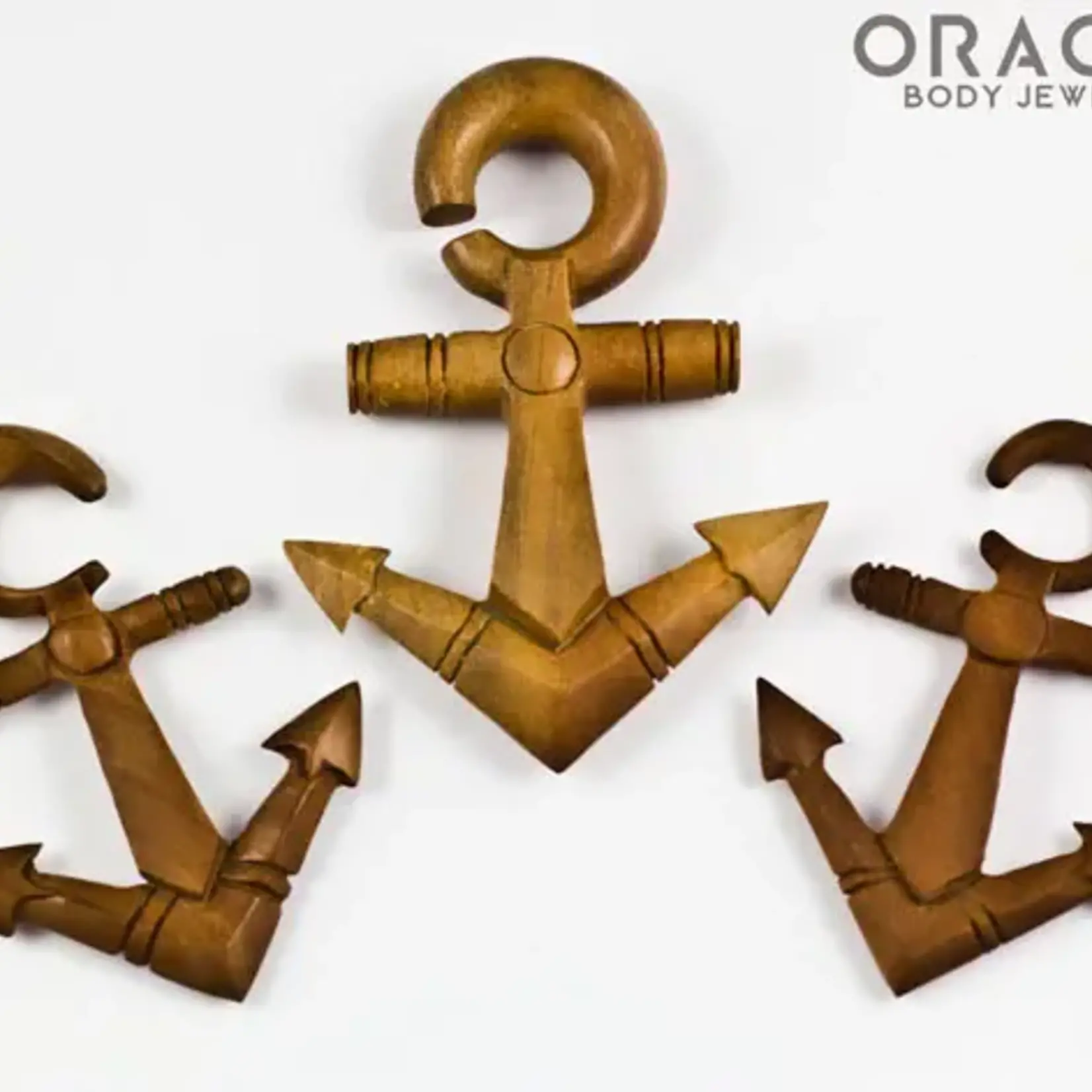 Oracle Oracle Body Jewelry 4g Saba Wood "Anchors Away" hanging design