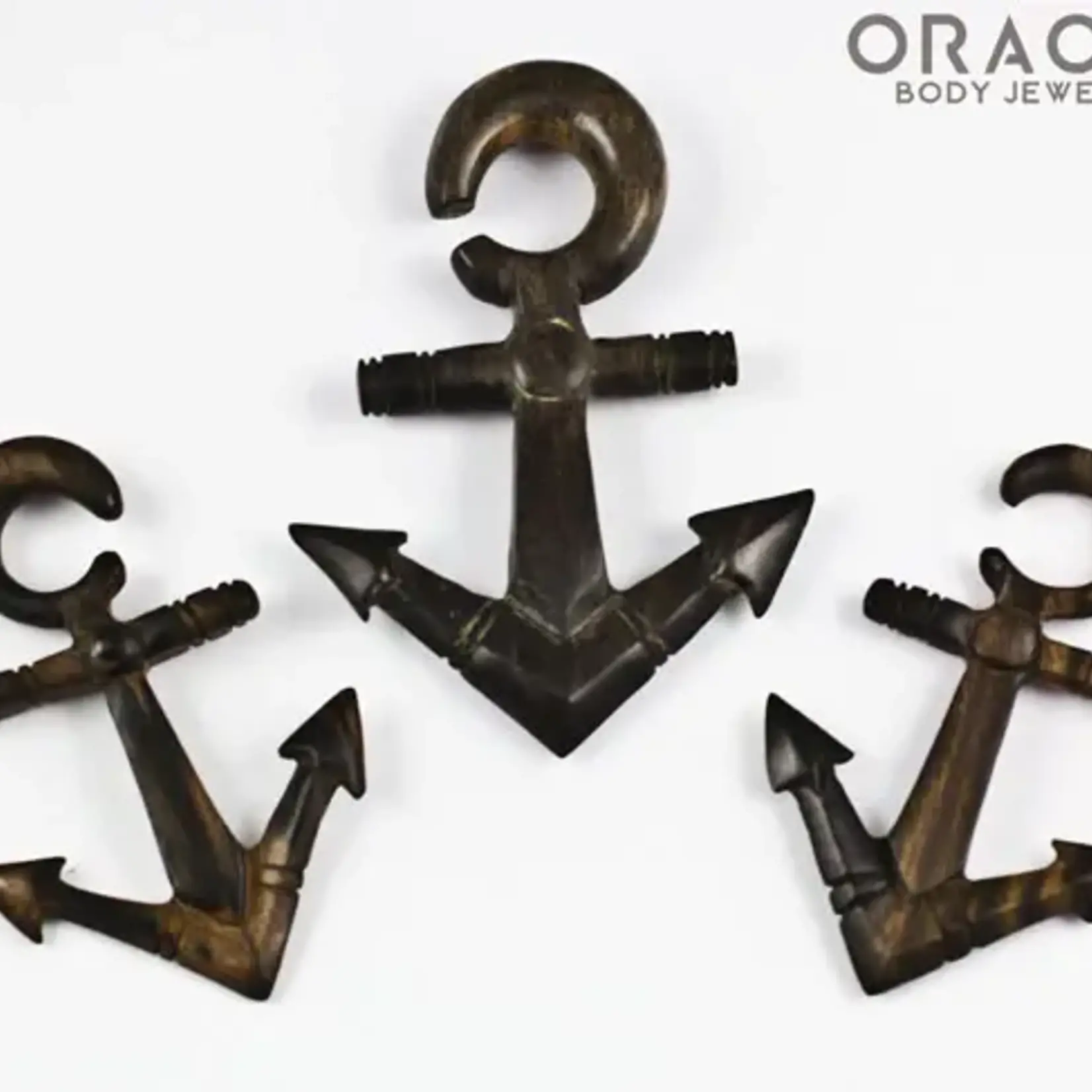 Oracle Oracle Body Jewelry 2g Zebra Wood "Anchors Away" hanging design