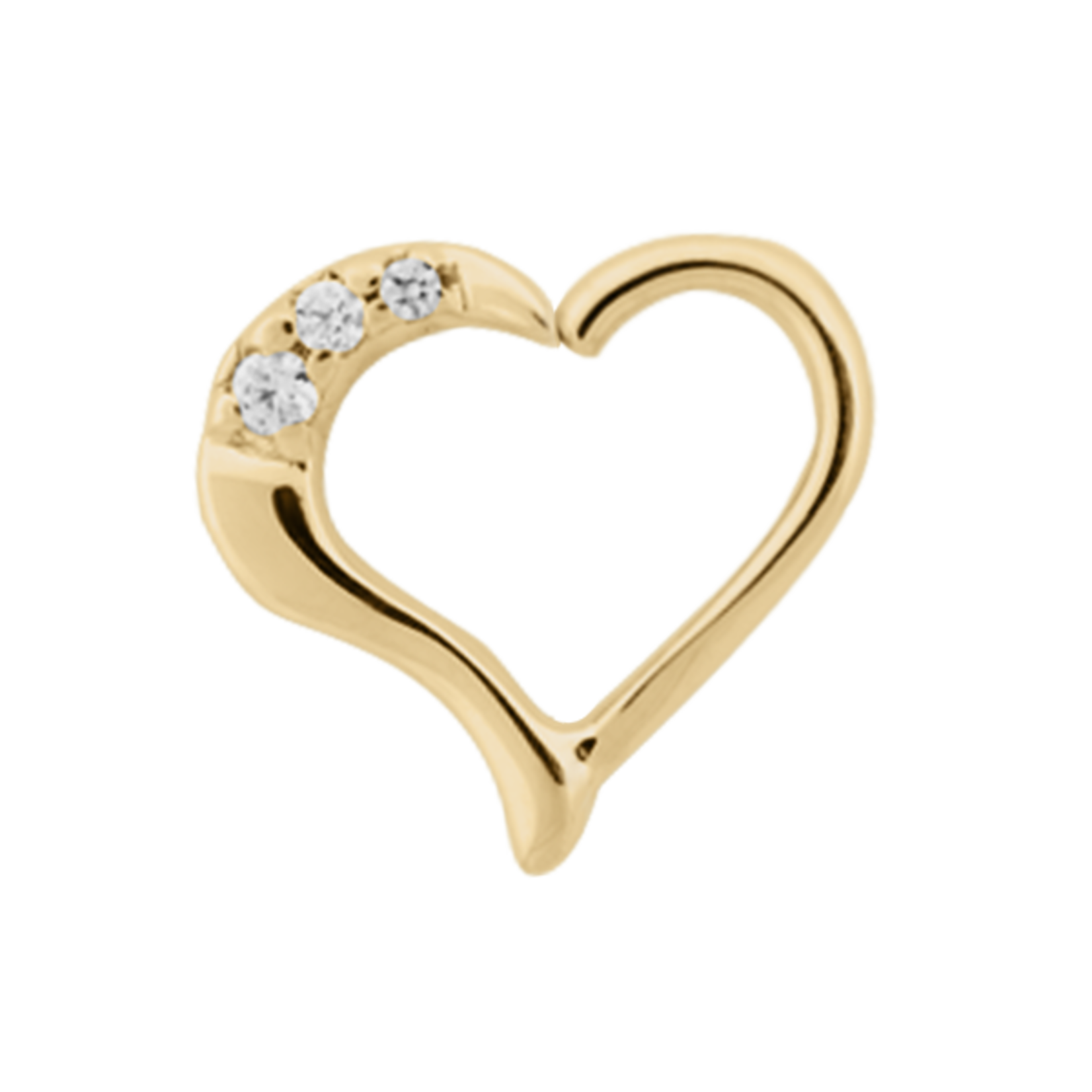 LeRoi Leroi 16g 3/8 "Mina" heart seam ring with CZ