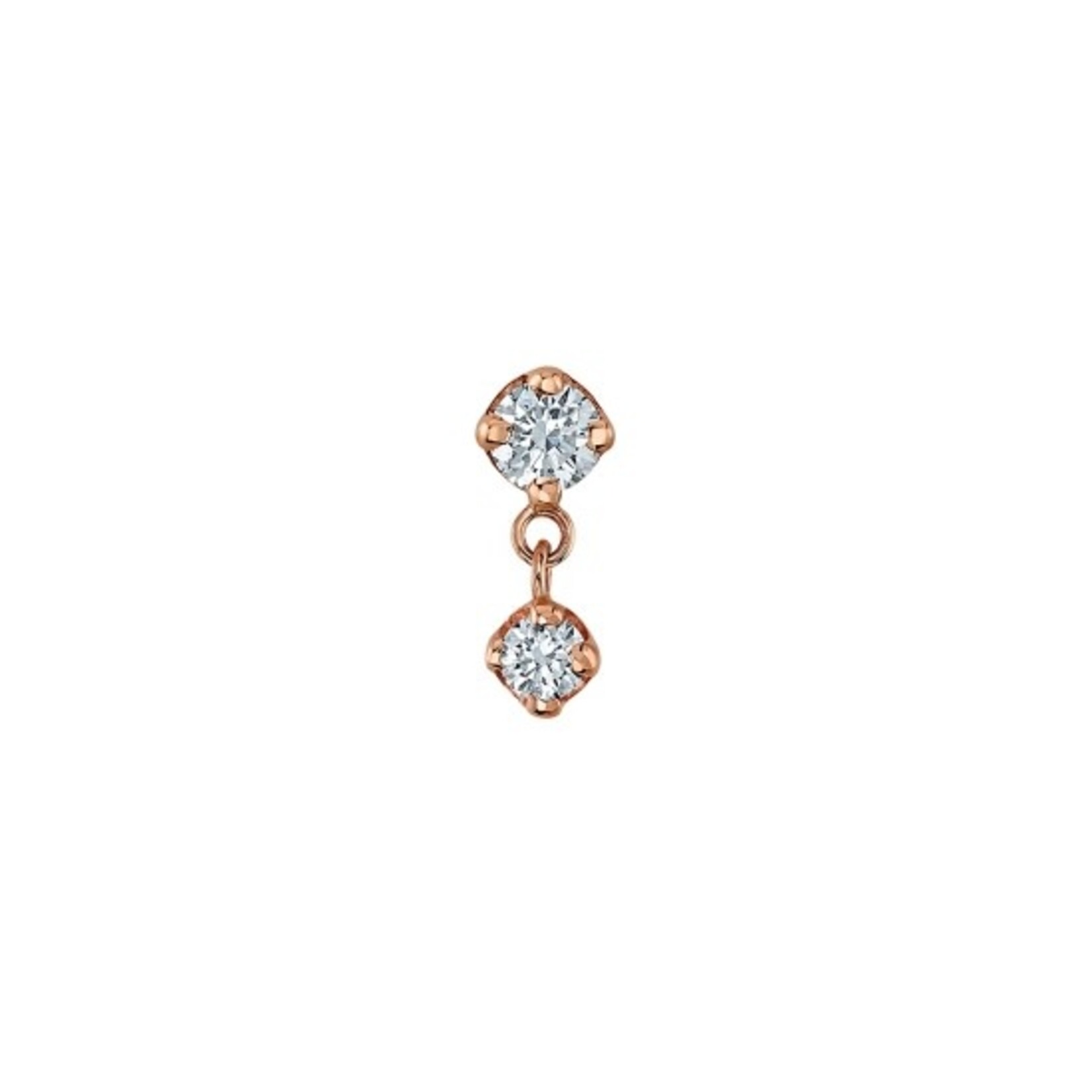 BVLA BVLA "Duet" threaded end with 2.0 and 1.5 CZ dangle