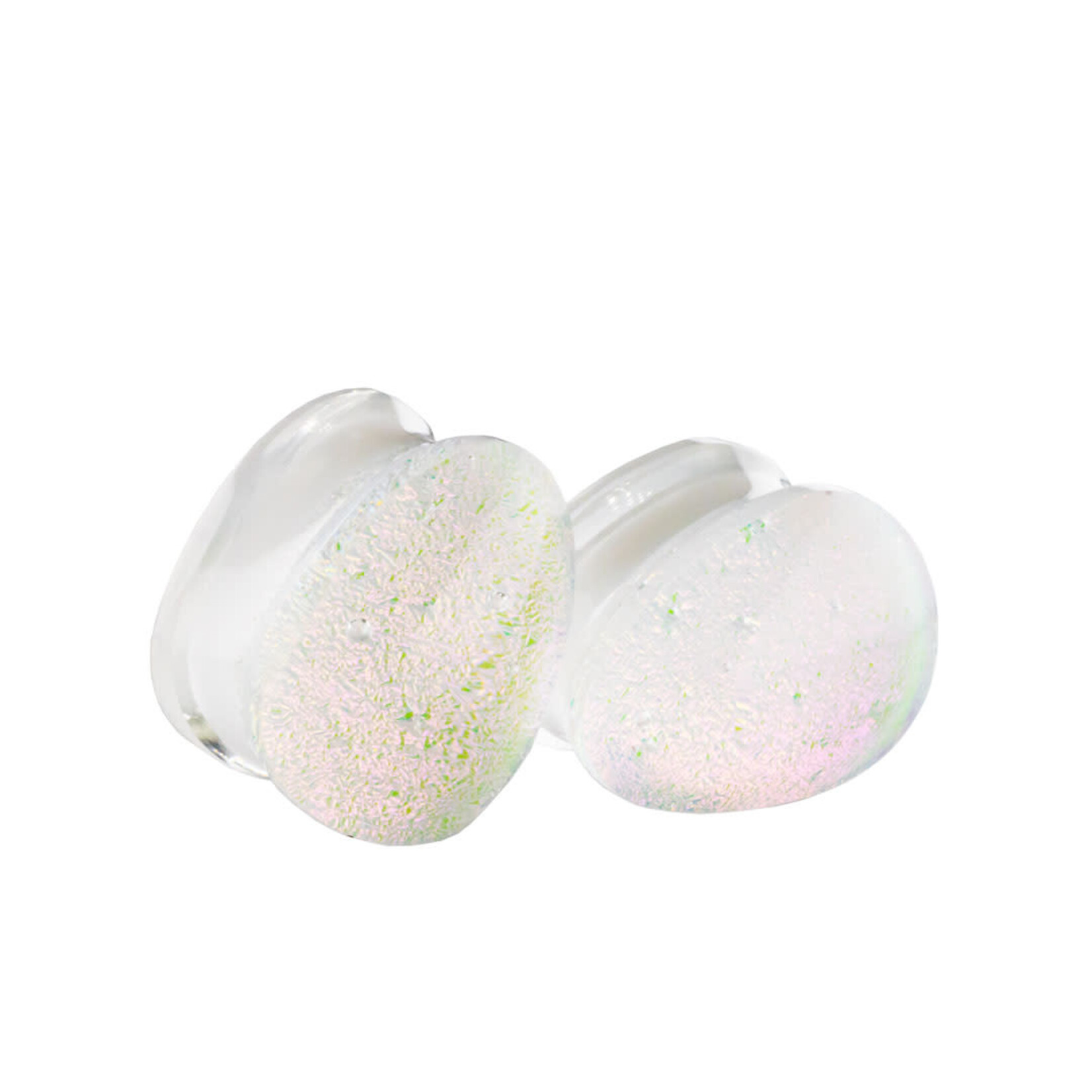 Gorilla Glass Gorilla Glass 5/8 single flared white opal dichroic teardrop plugs